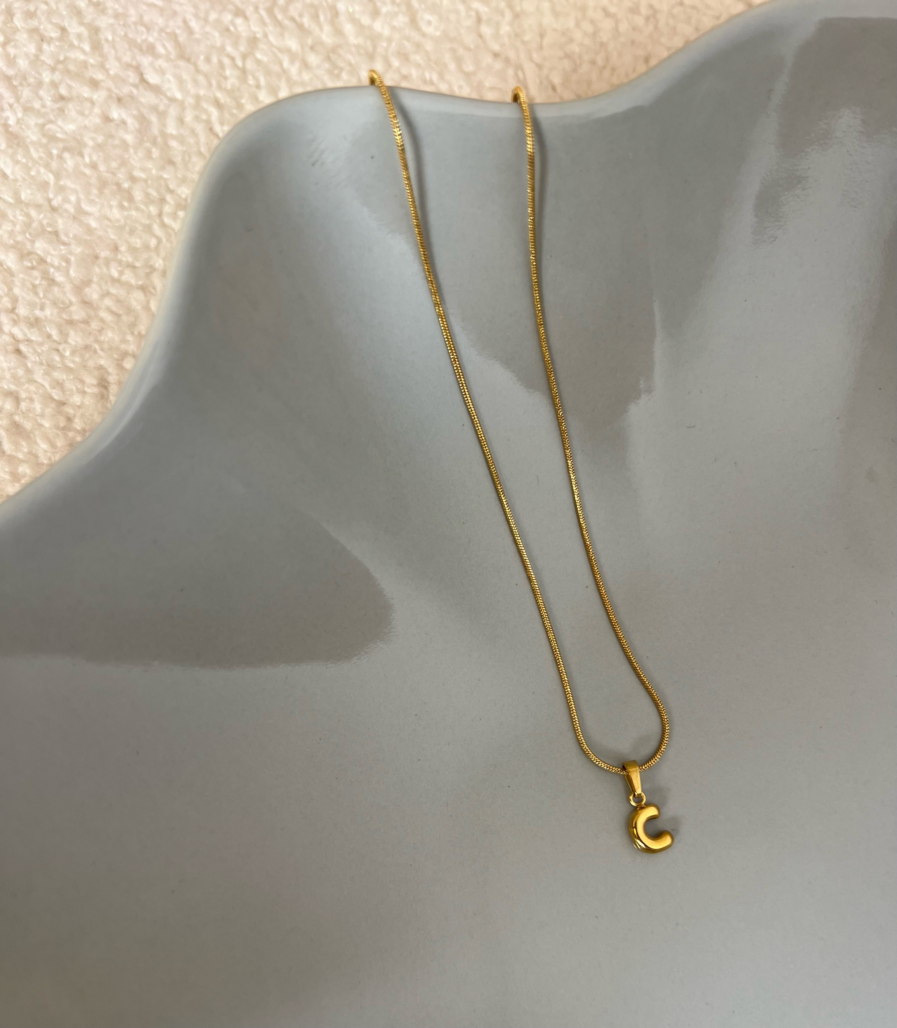 Puffy Initial Necklace