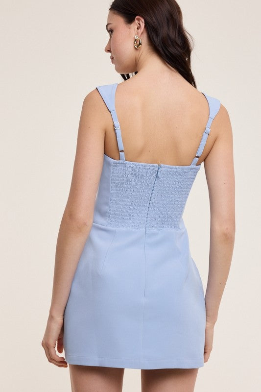 Skyline Chic Sleeveless Dress Romper – Pale Blue