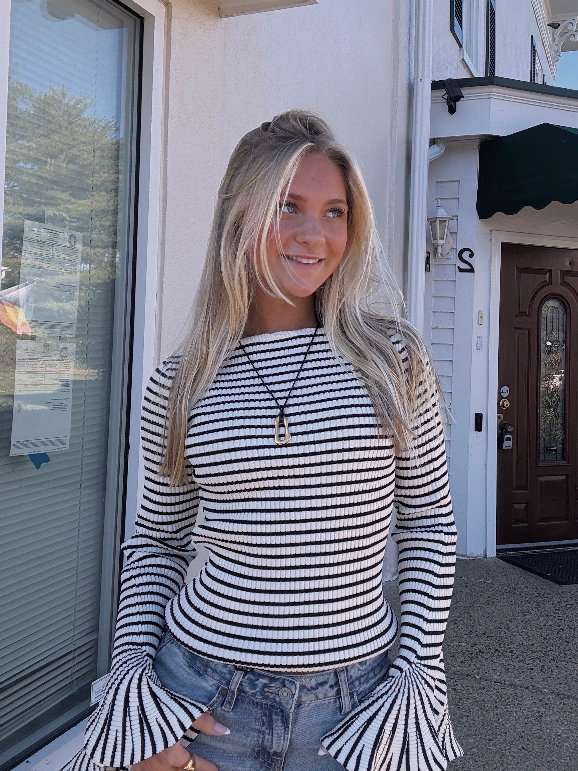 Elli Striped Long Sleeve Top