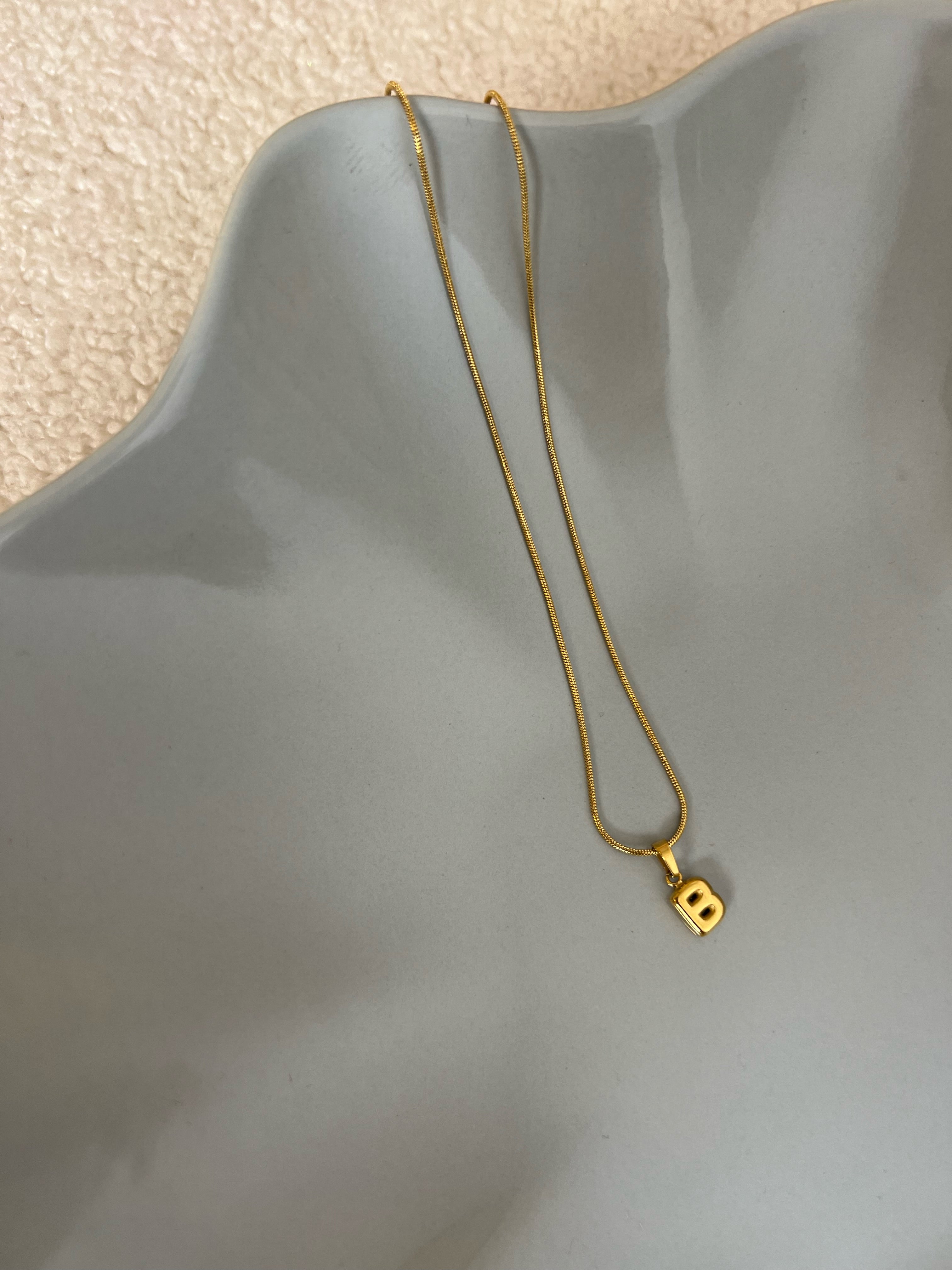 Puffy Initial Necklace
