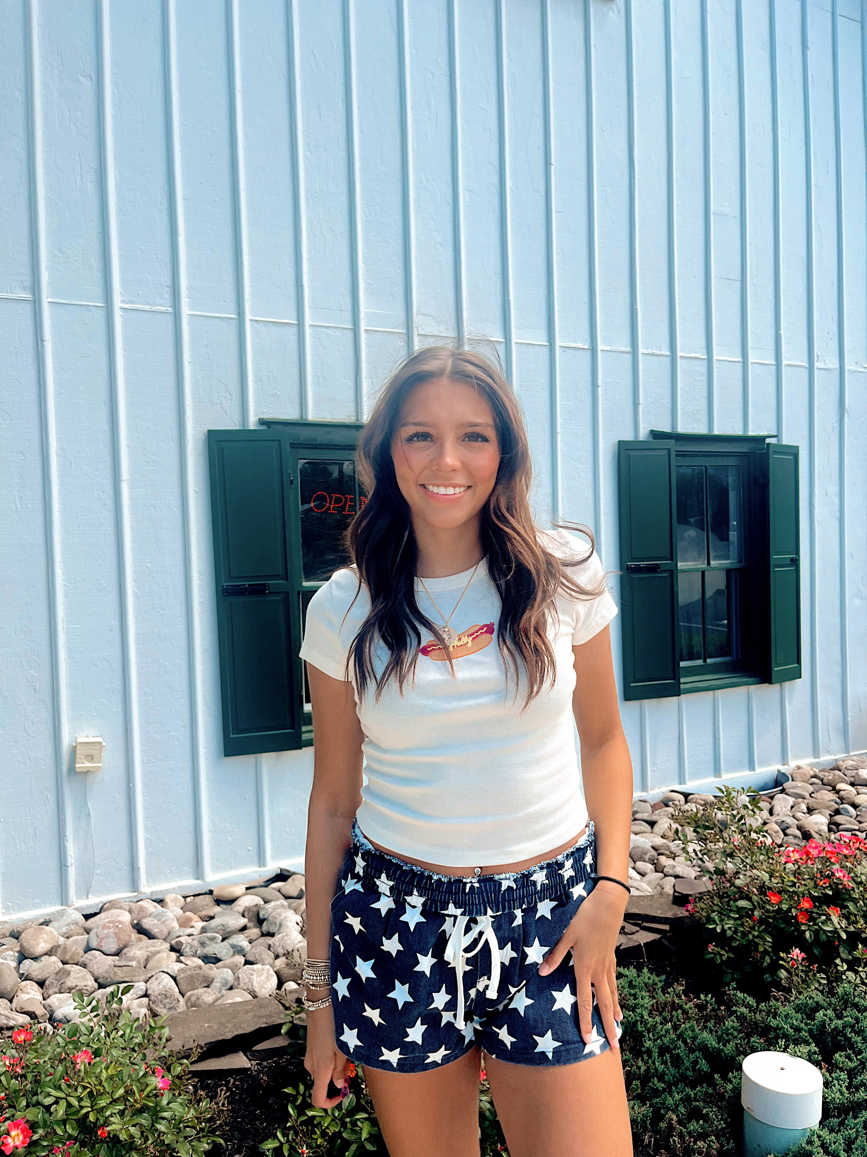 Avalon Star Denim Drawstring Short