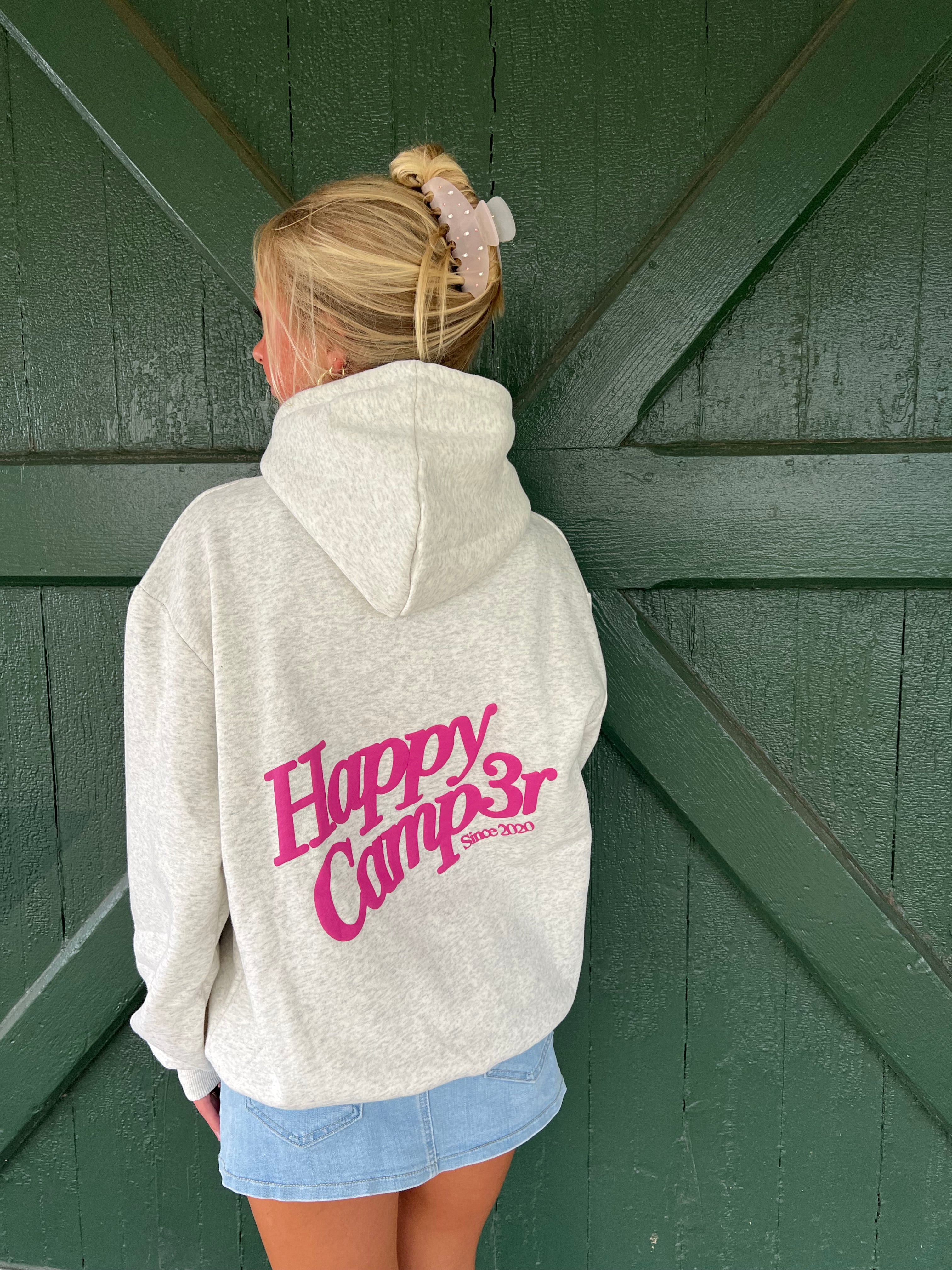 Happy Camp3r PUFF Core Hoodie – Oatmeal Heather Gray