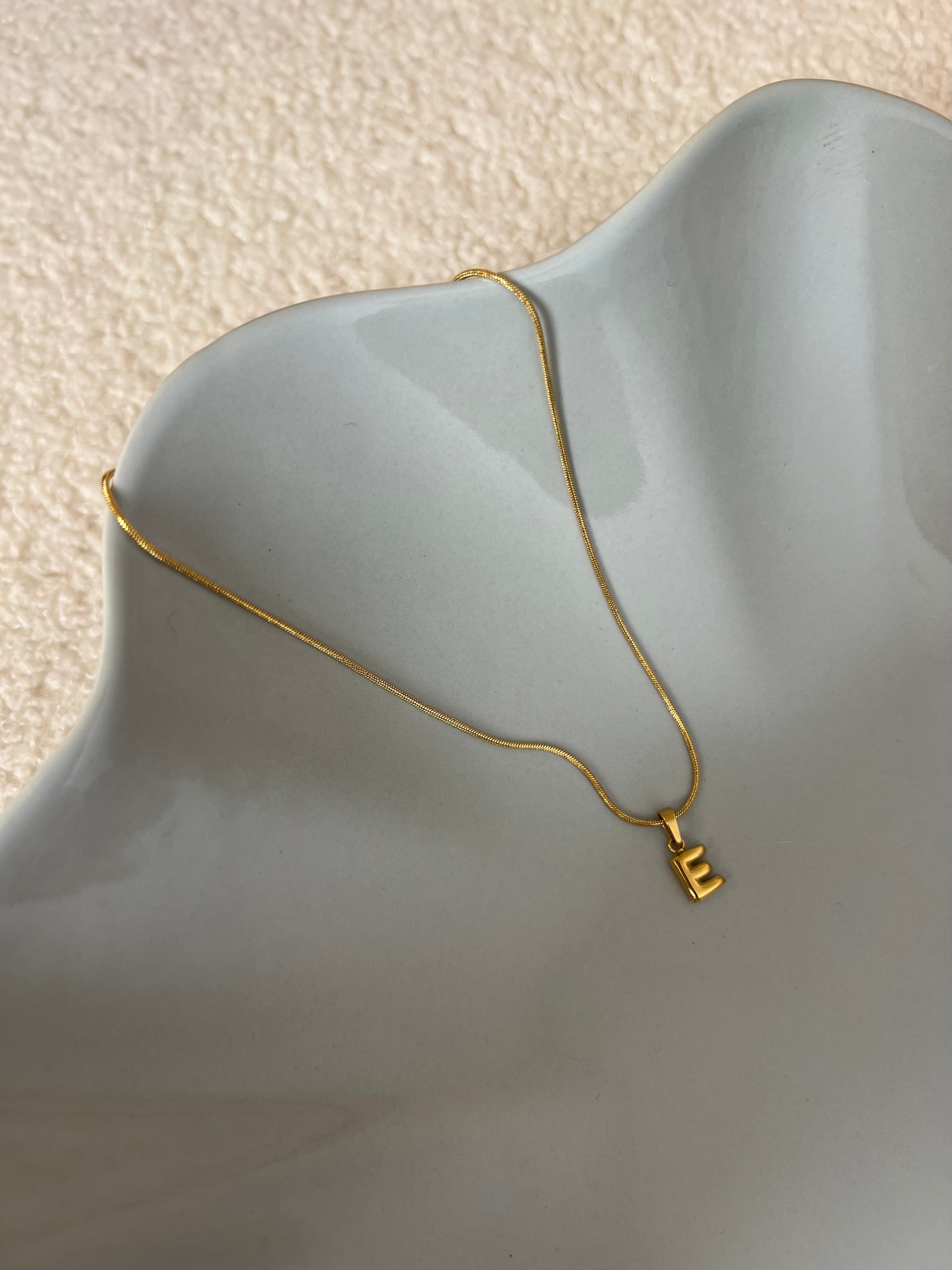Puffy Initial Necklace