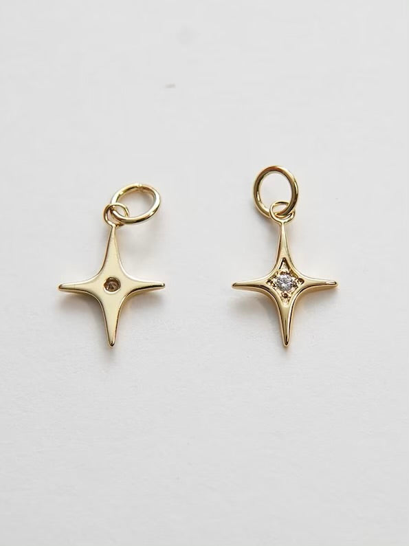 Gold Medium Starburst Charm
