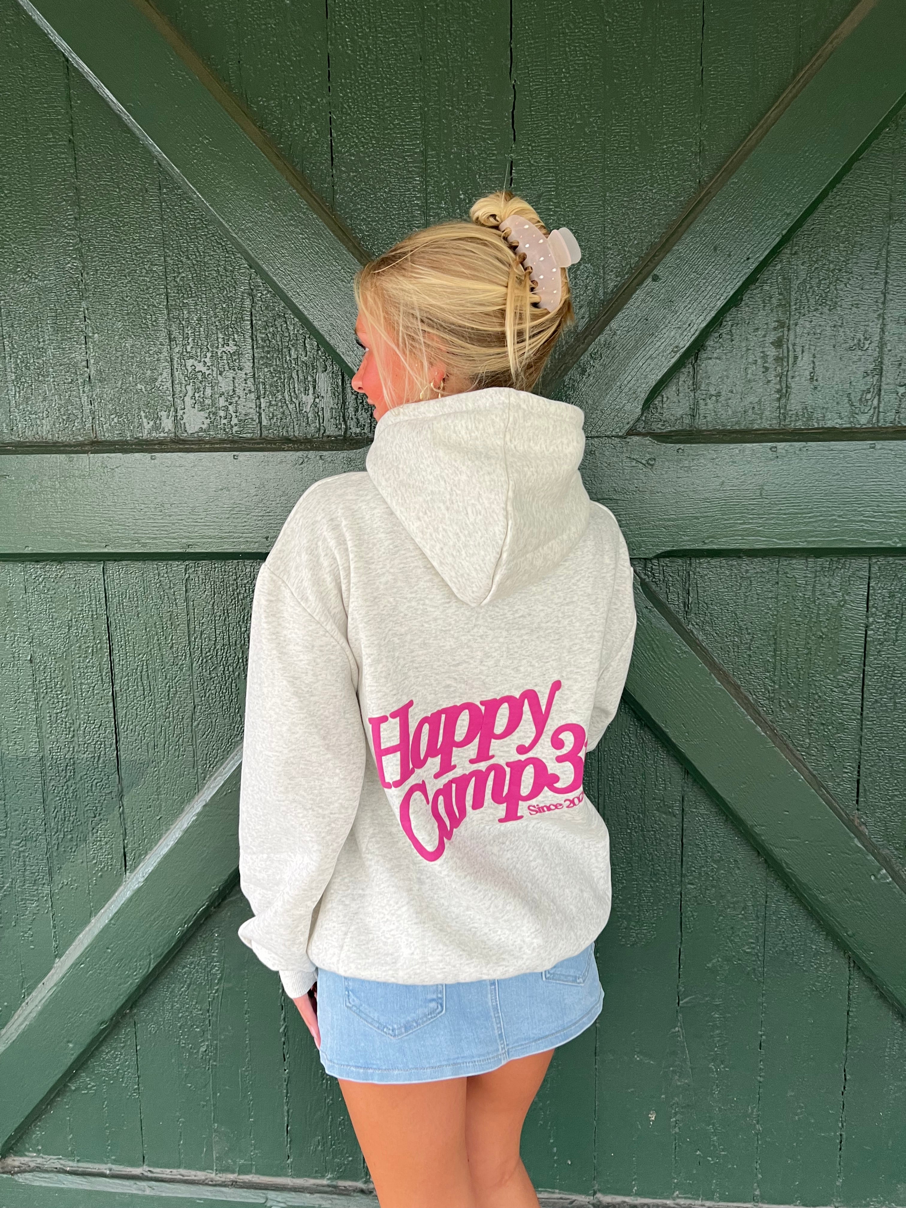 Happy Camp3r PUFF Core Hoodie – Oatmeal Heather Gray