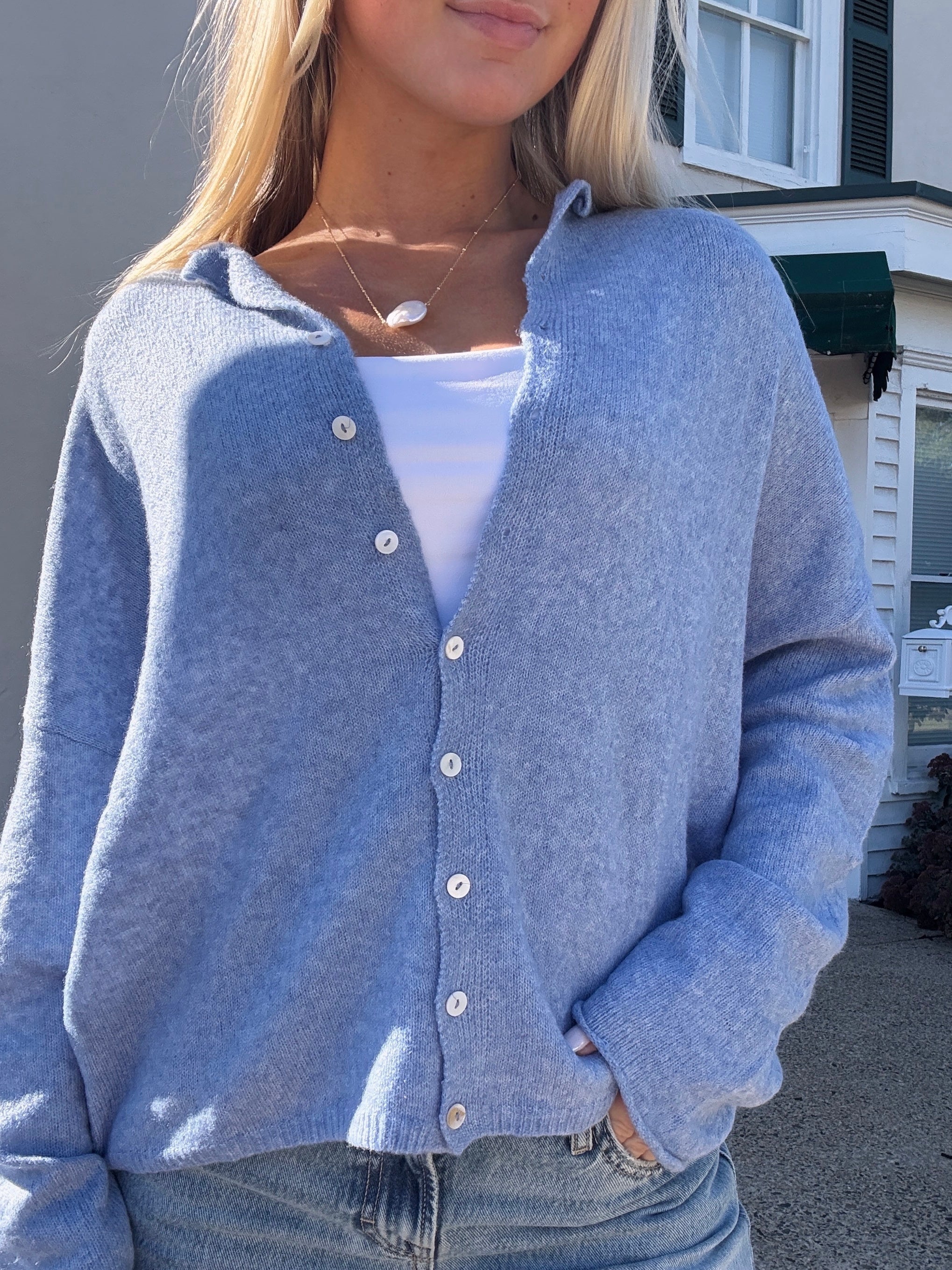 The Dusty Blue It Girl Sweater