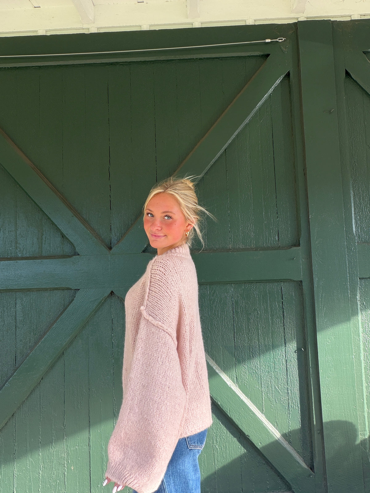 Vintage Havana Pink Mock Neck Sweater