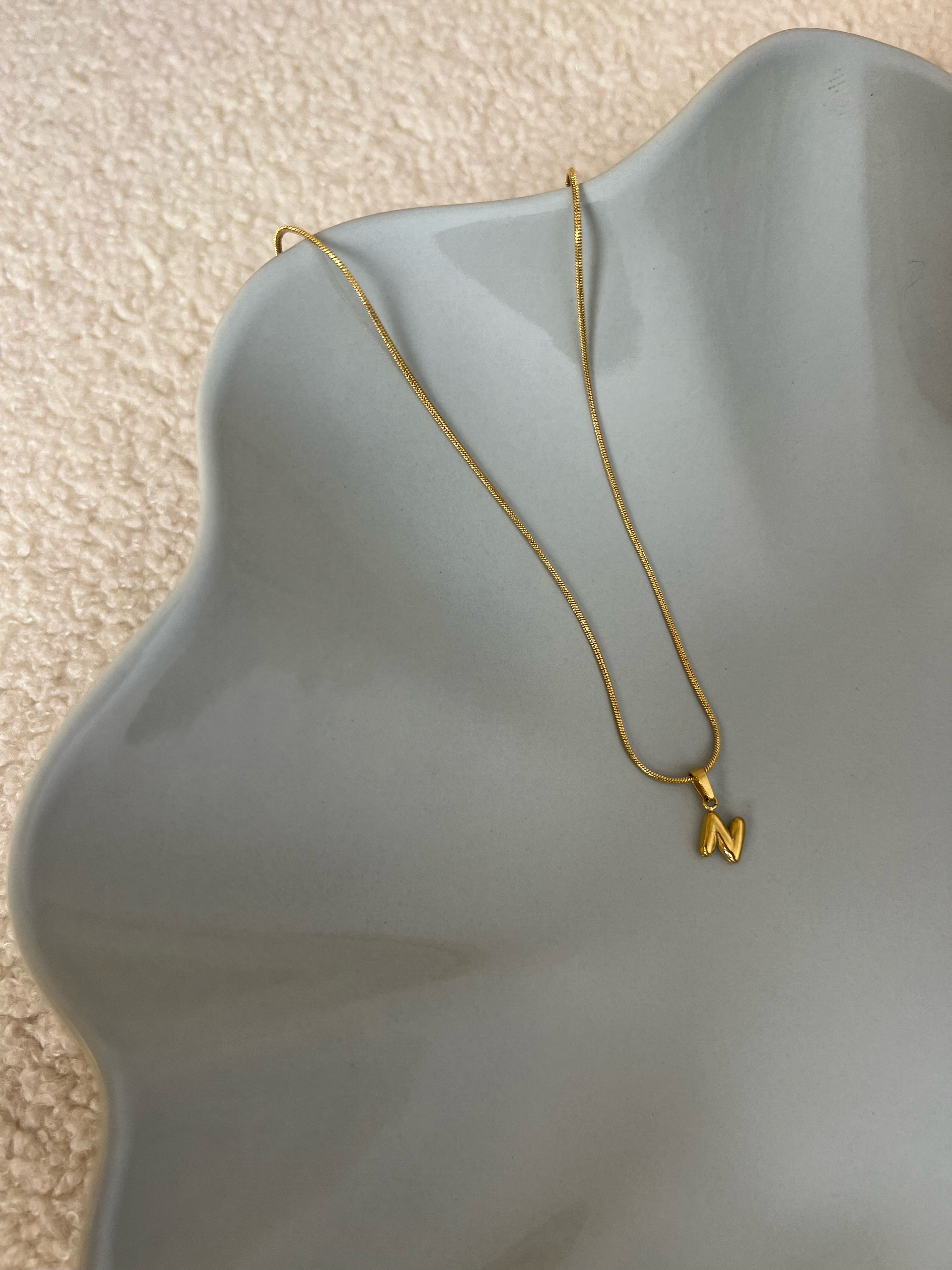 Puffy Initial Necklace