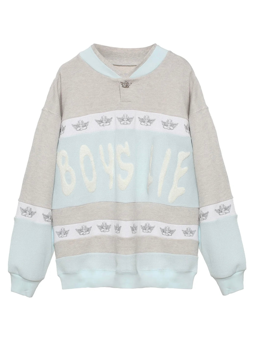 Boys Lie Baby Blue Private School Thermal Rider Crew
