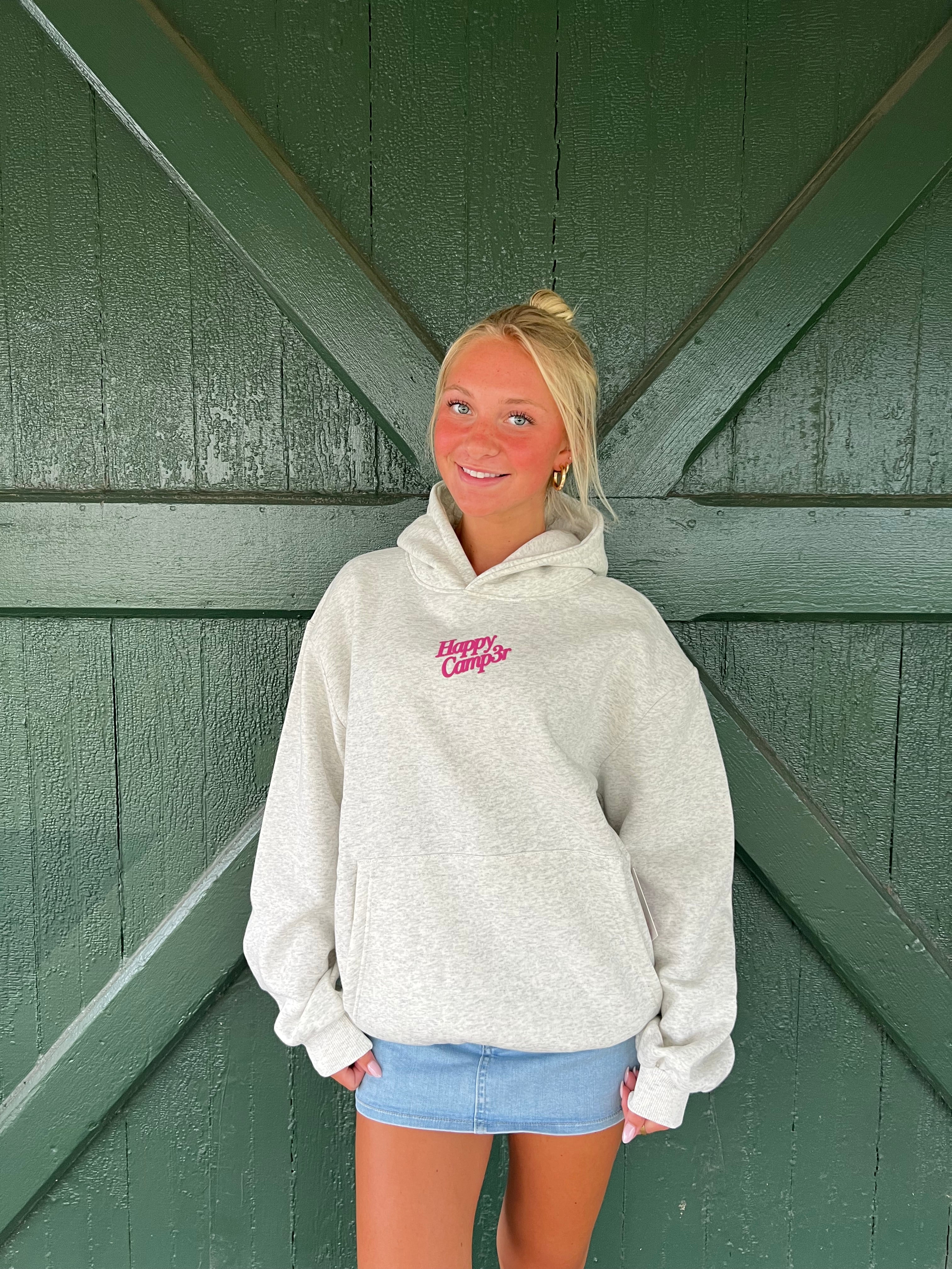 Happy Camp3r PUFF Core Hoodie – Oatmeal Heather Gray