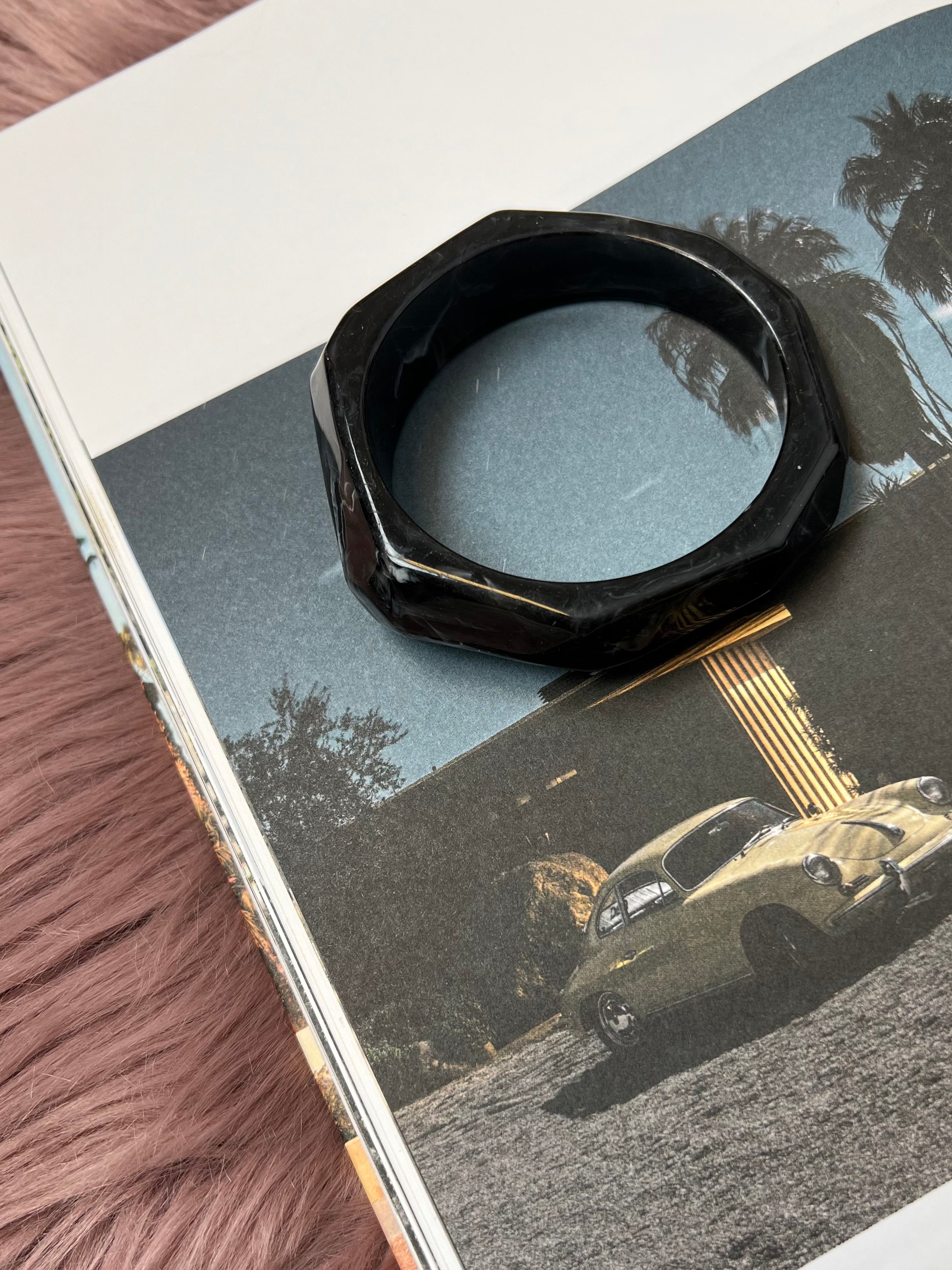 Merritt Black Acrylic Bangle