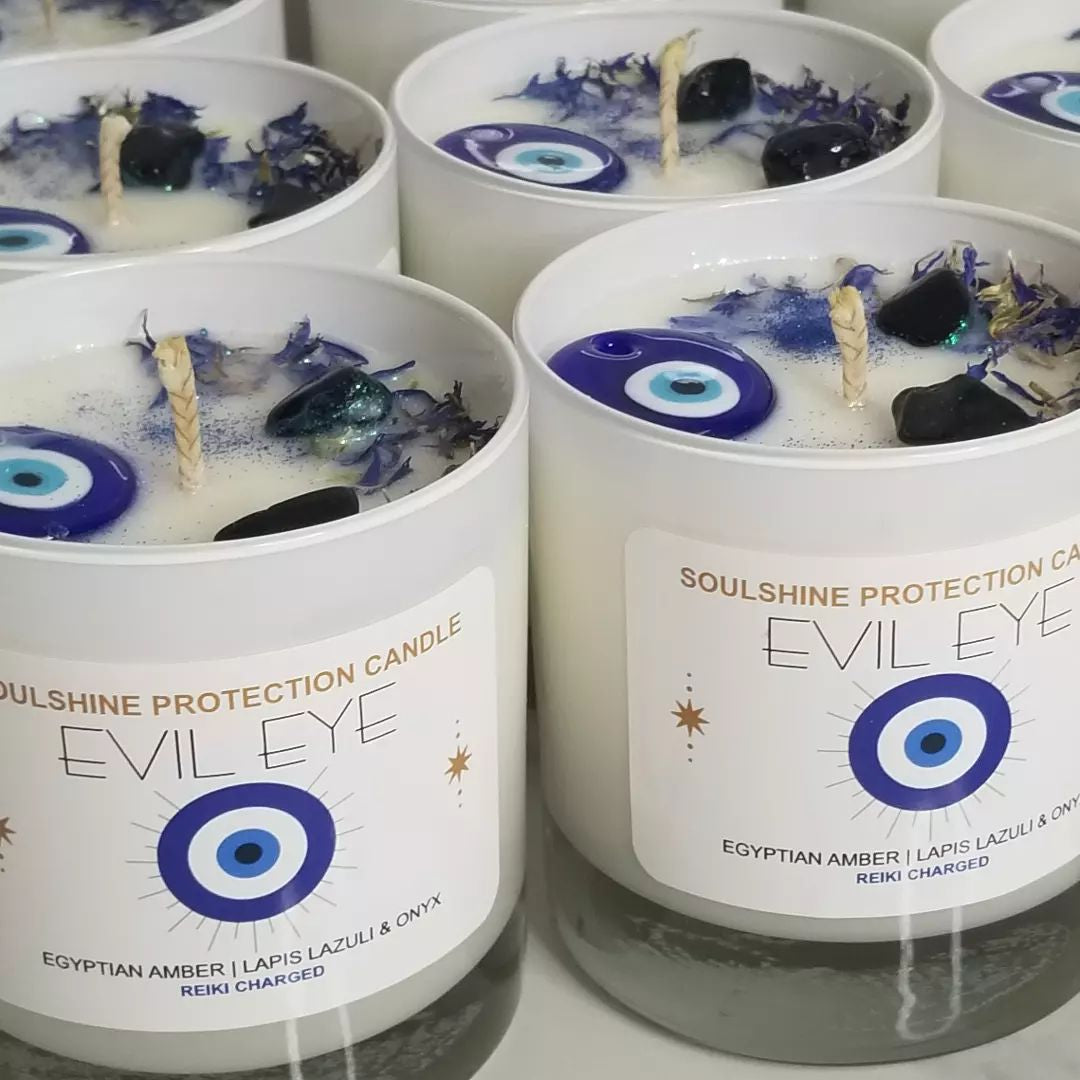 Evil Eye Soy Lapis Lazuli-Onyx Candle