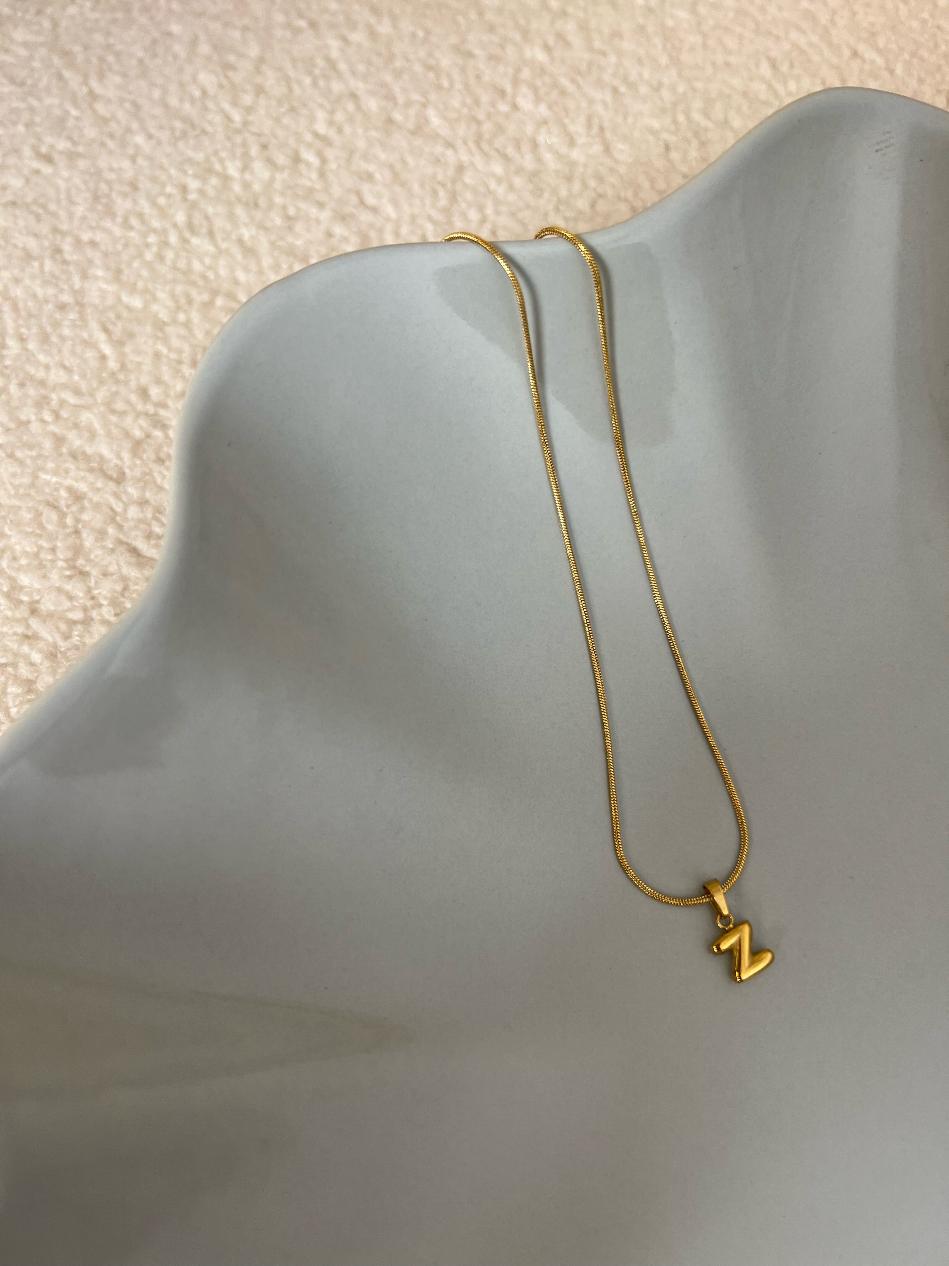 Puffy Initial Necklace