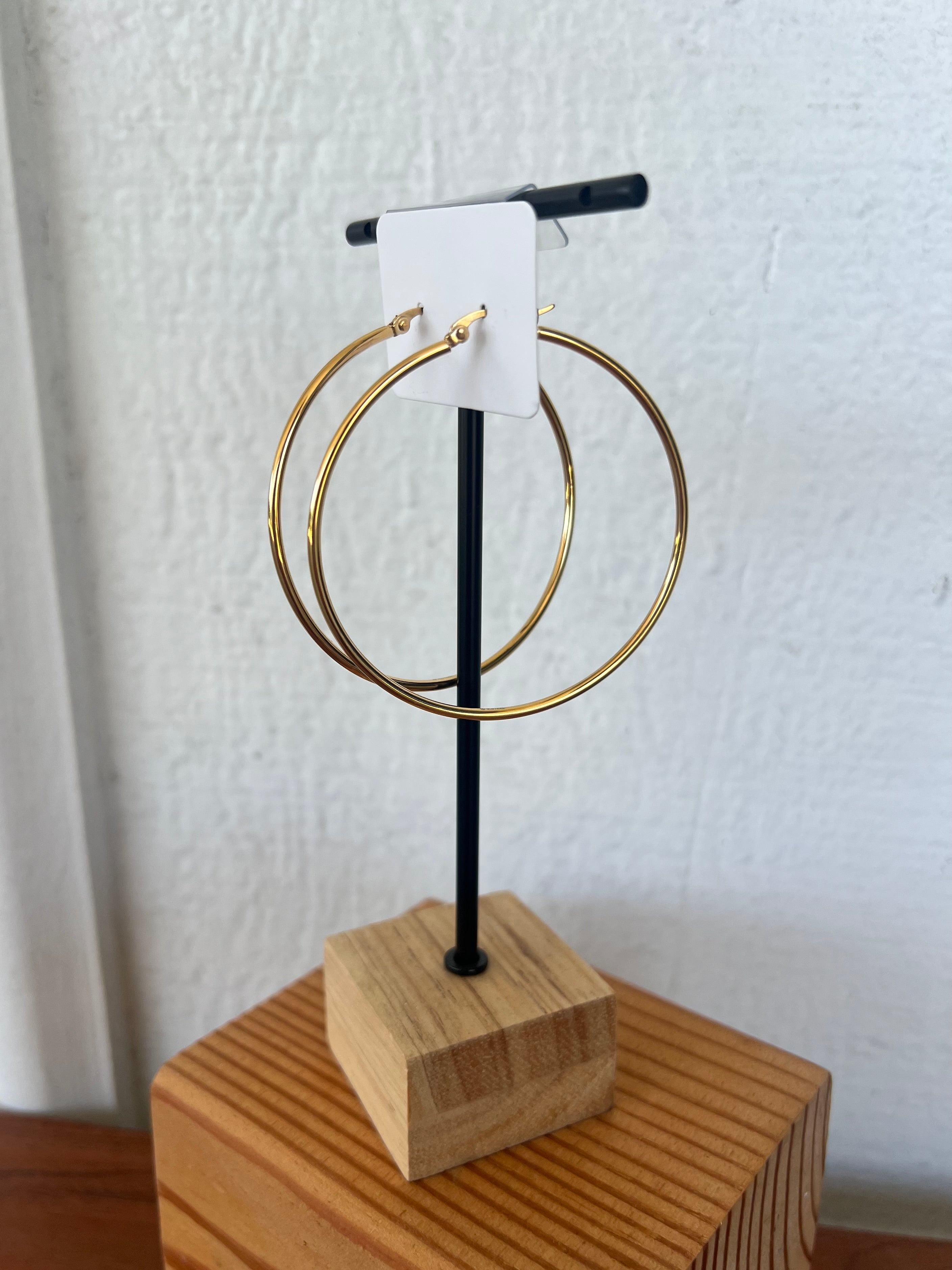 The Valentina Thin Large Waterproof Hoops