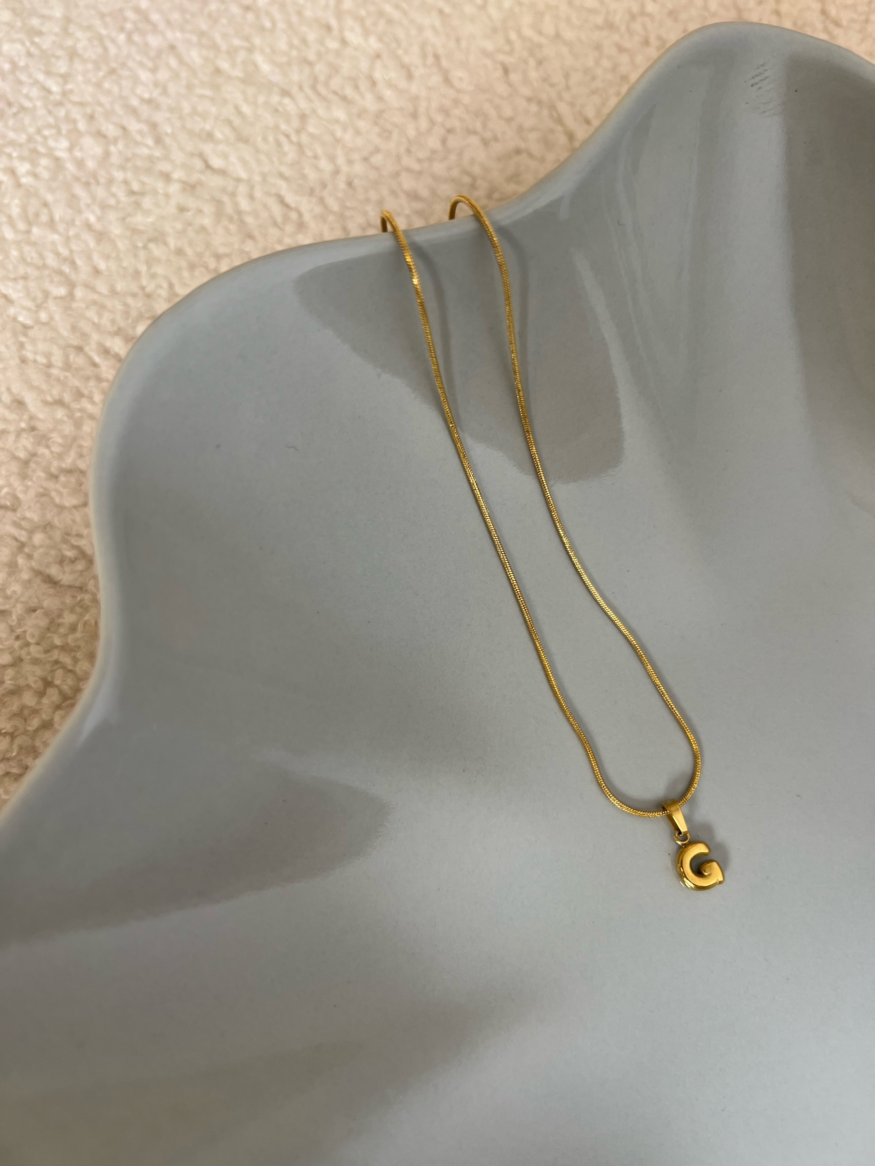 Puffy Initial Necklace