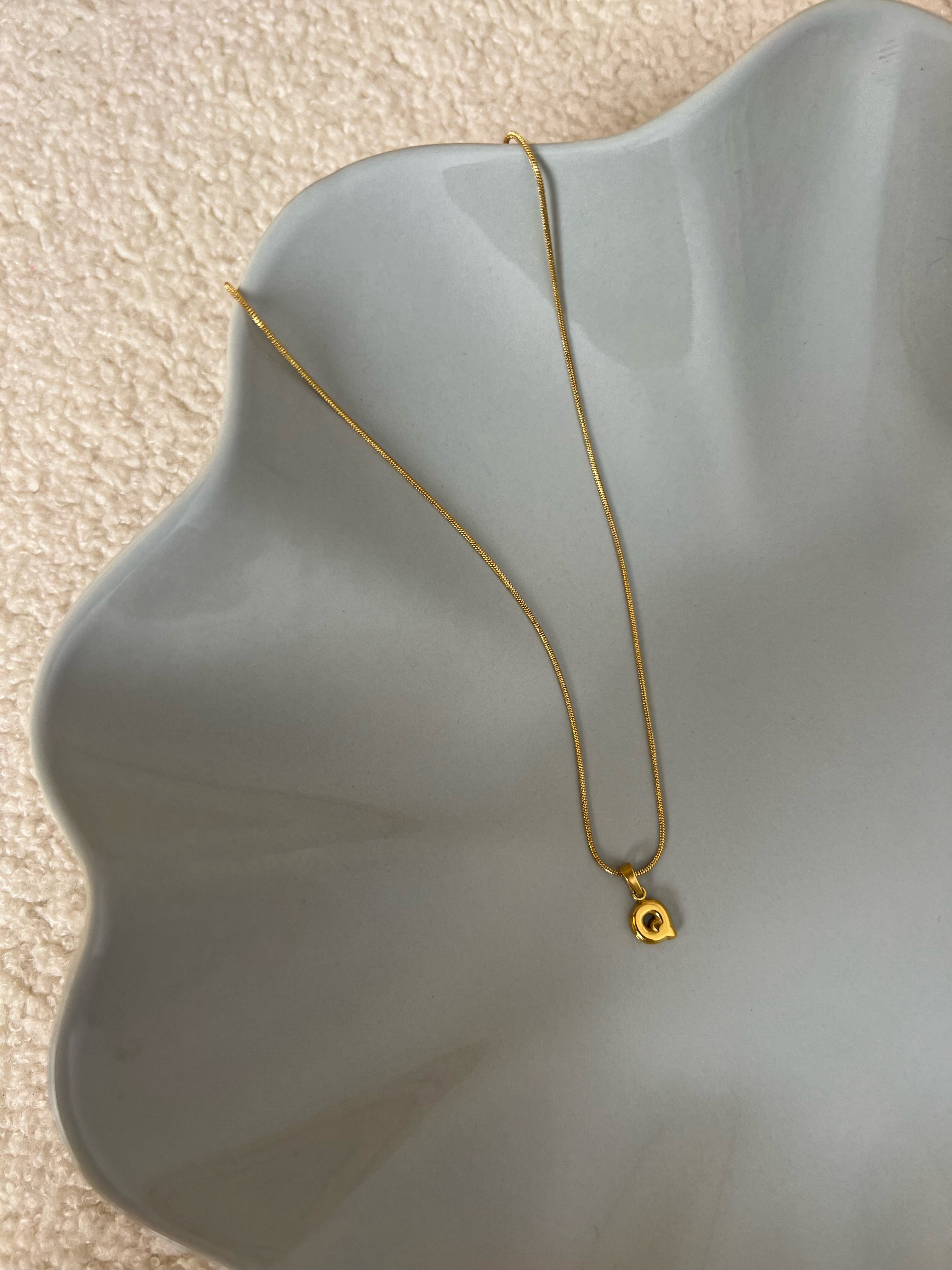 Puffy Initial Necklace