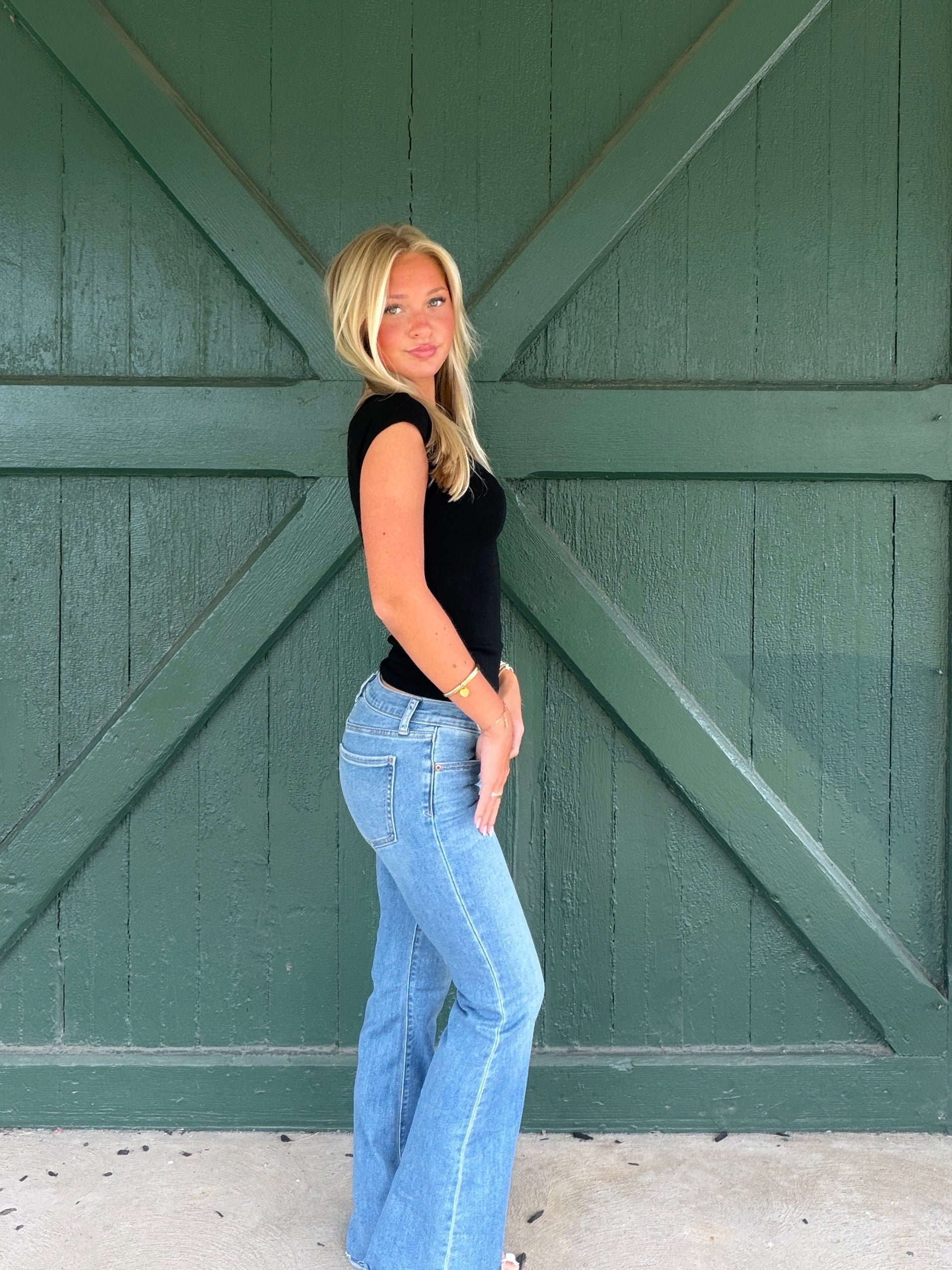 DAZE Low Rise Flare Jeans – First Crush