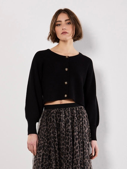 Ribbed Cropped Cardigan