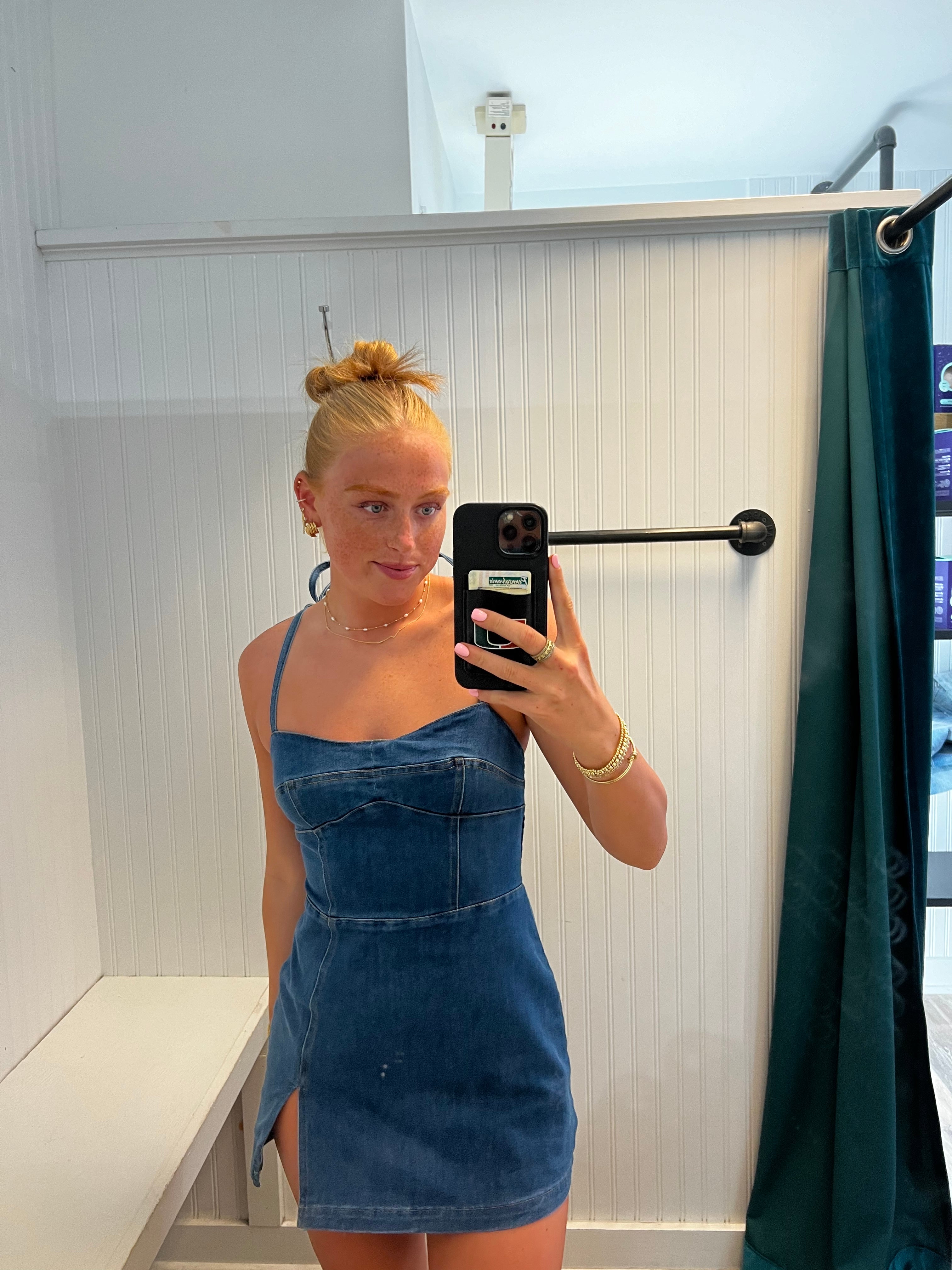 Savannah Denim Dress Romper