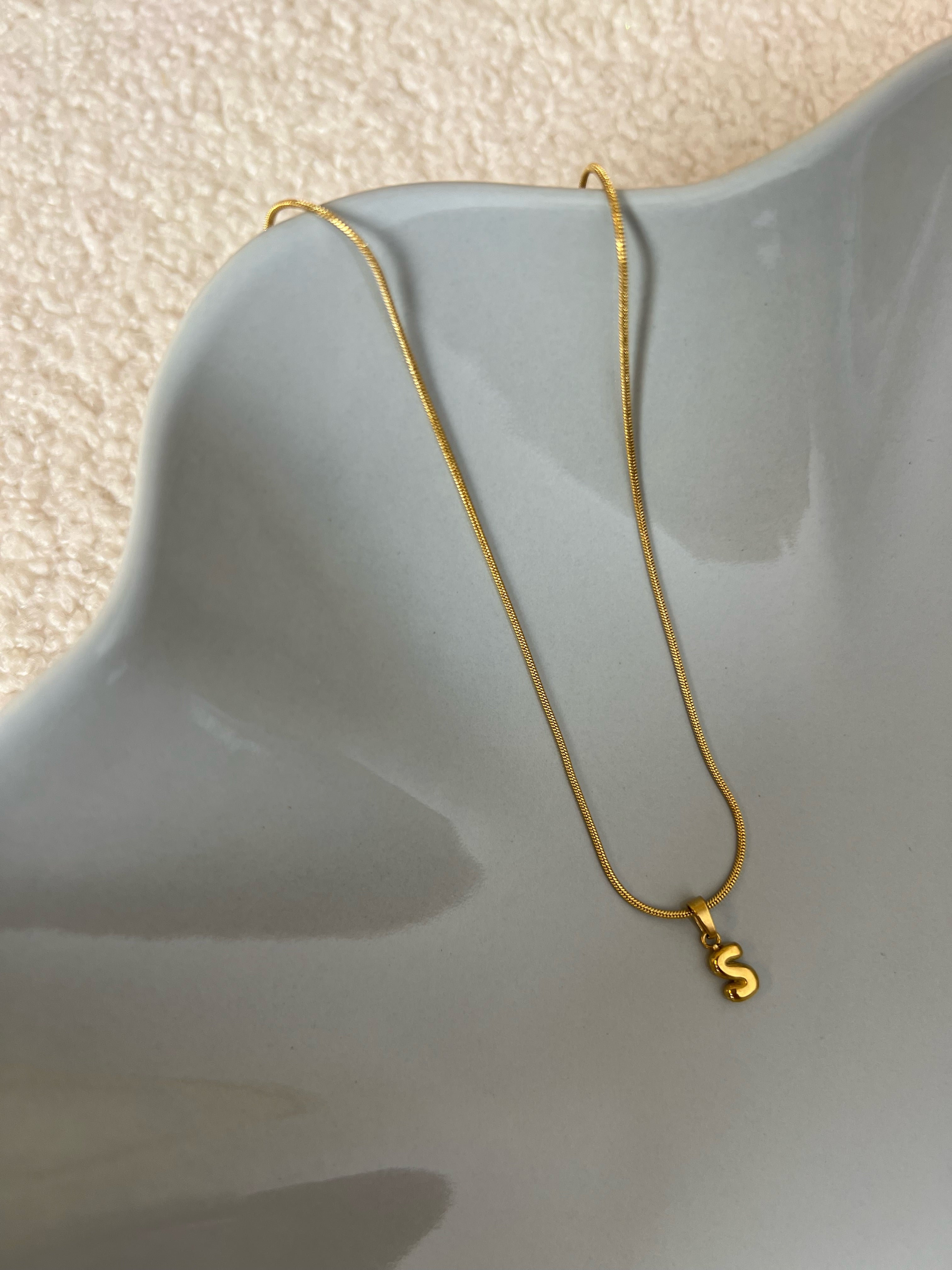 Puffy Initial Necklace