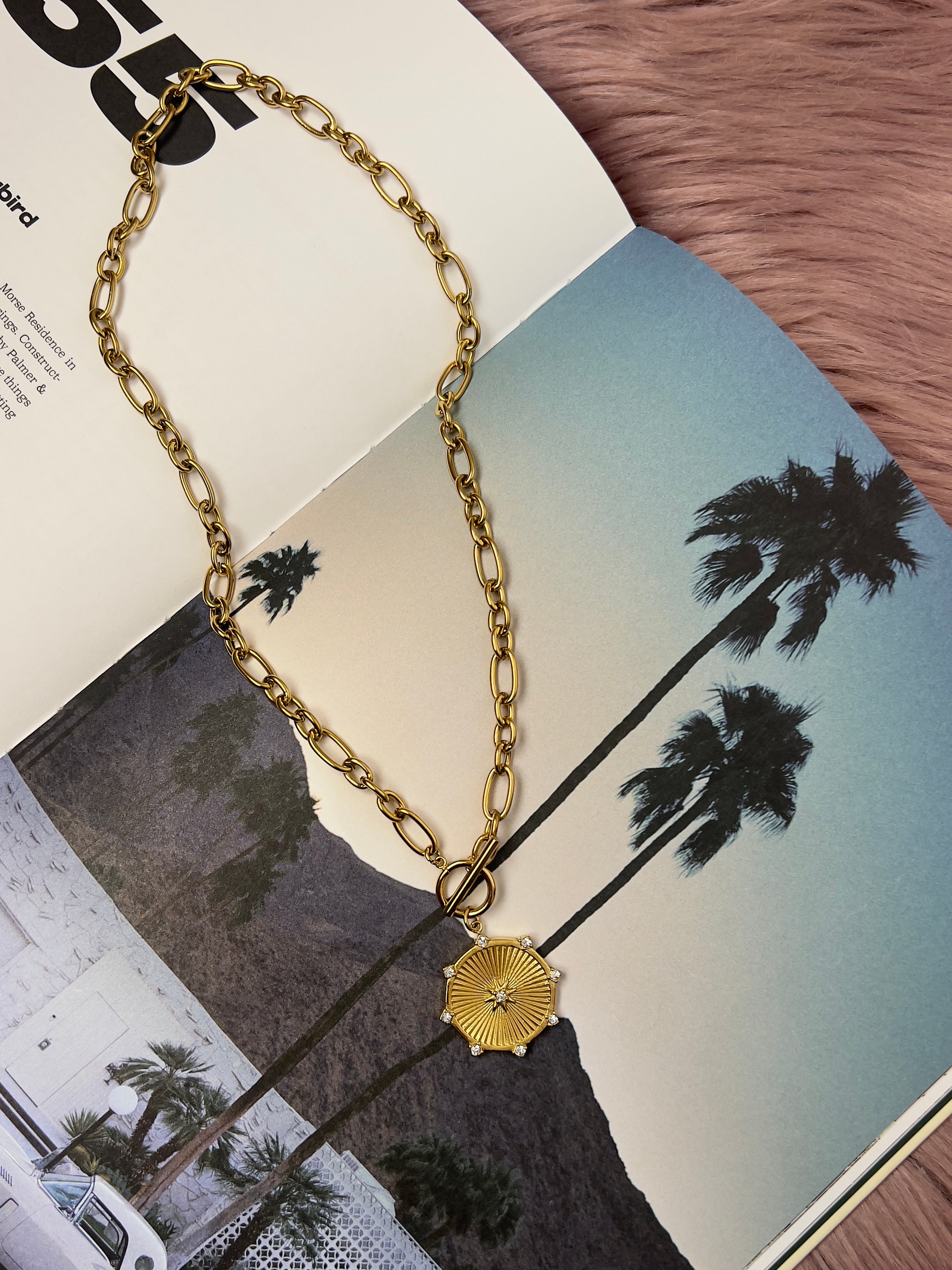 Sara Starburst Medallion with Toggle Clasp