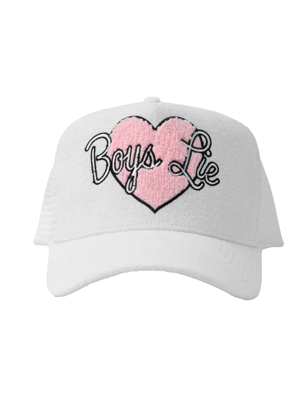 Boys Lie White Yours Truly Trucker Hat