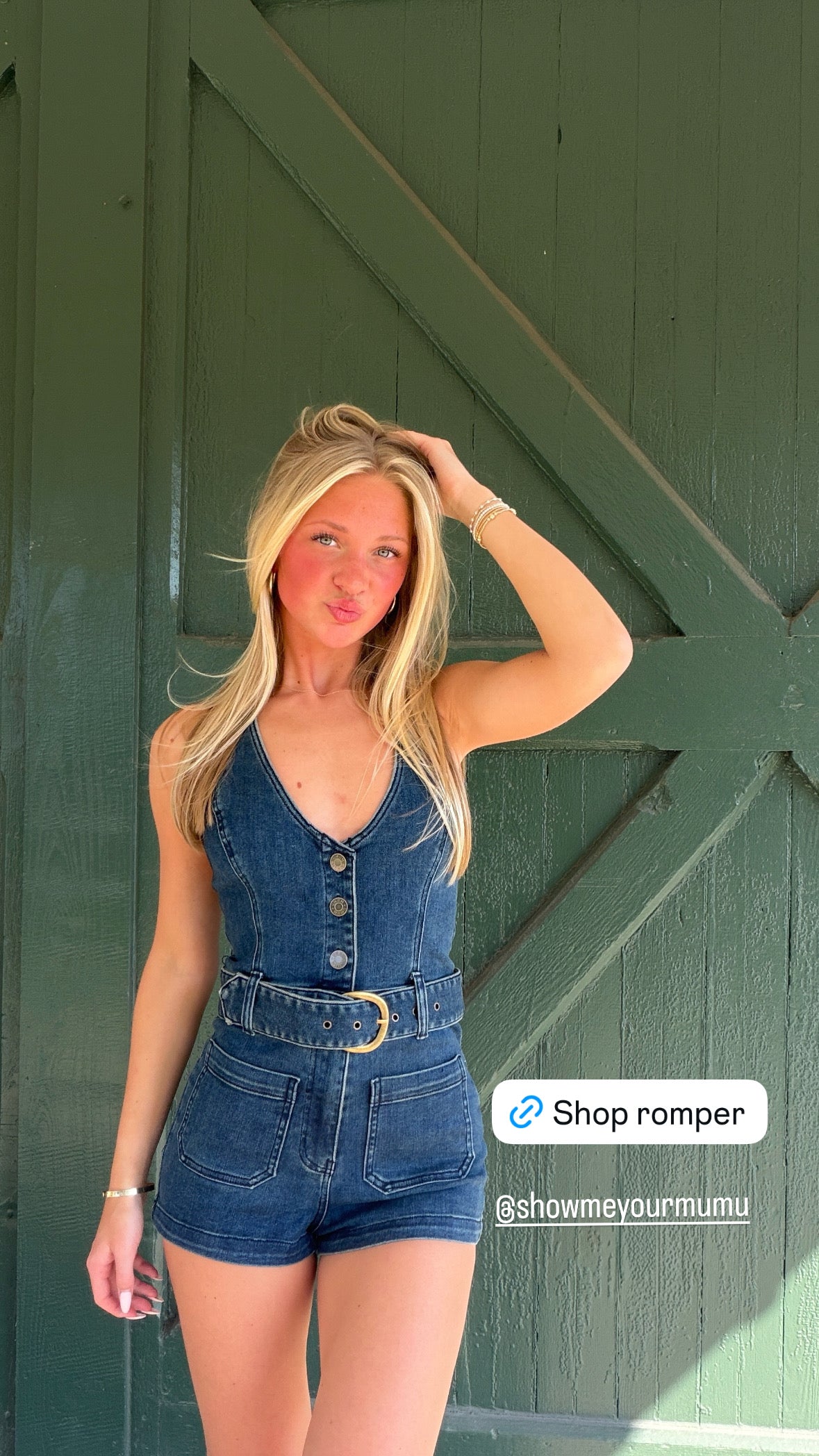 Show Me Your Mumu Fort Worth Denim Romper