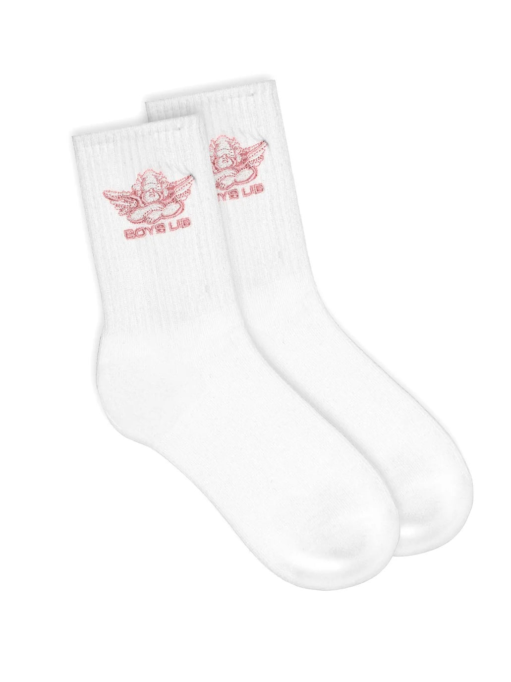 Boys Lie White with Pink Logo Sock