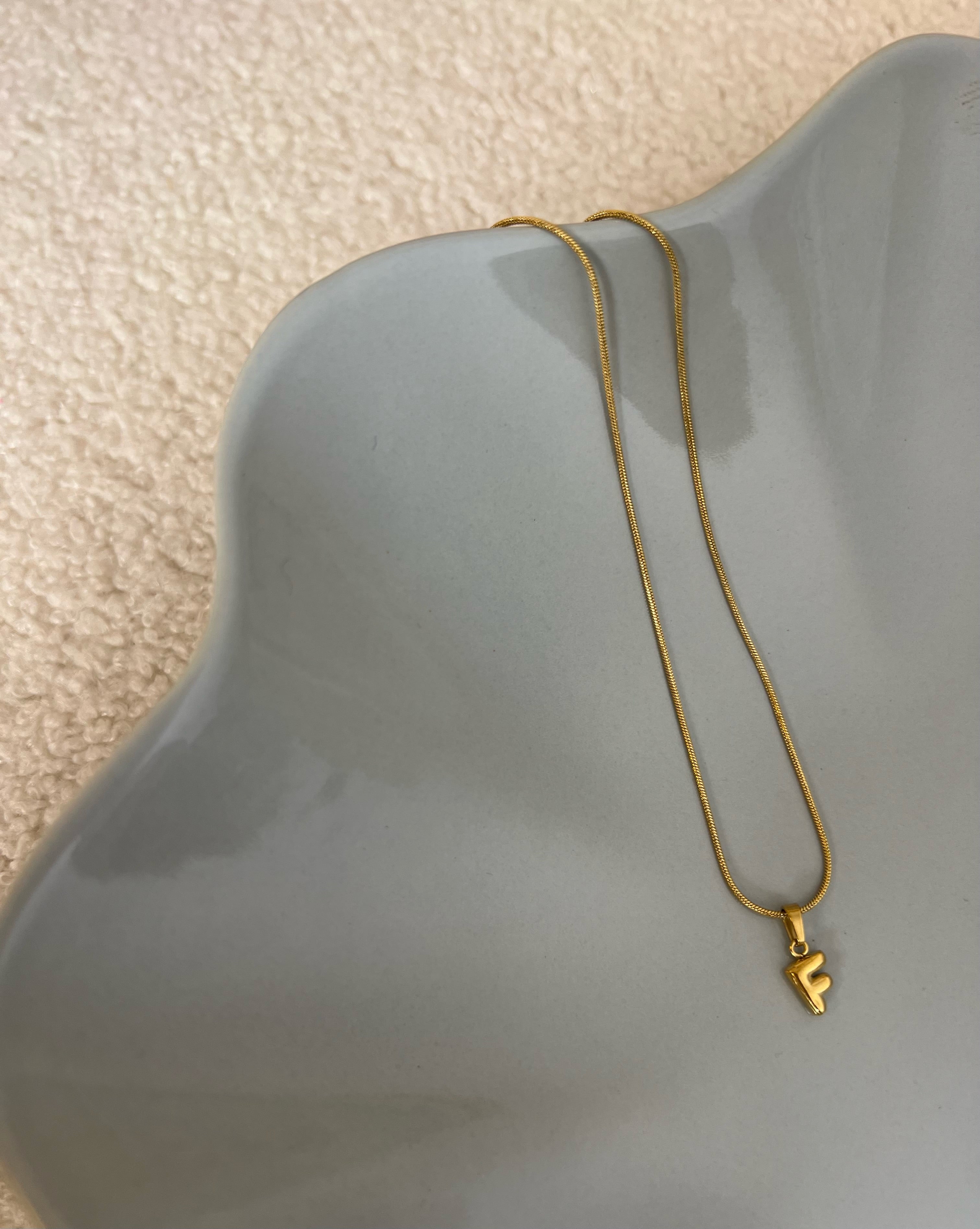 Puffy Initial Necklace