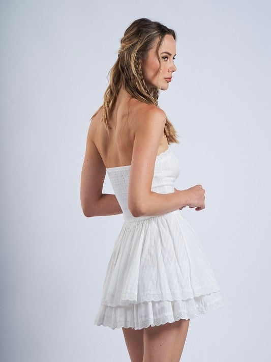 Georgia White Strapless Dress