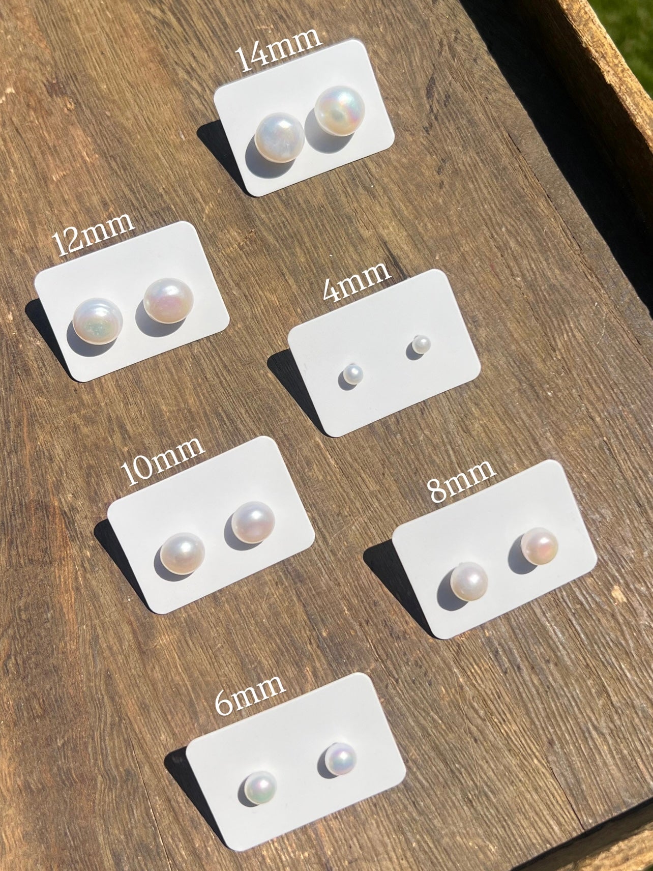 The Bianca Pearl Button Stud Earrings -10mm