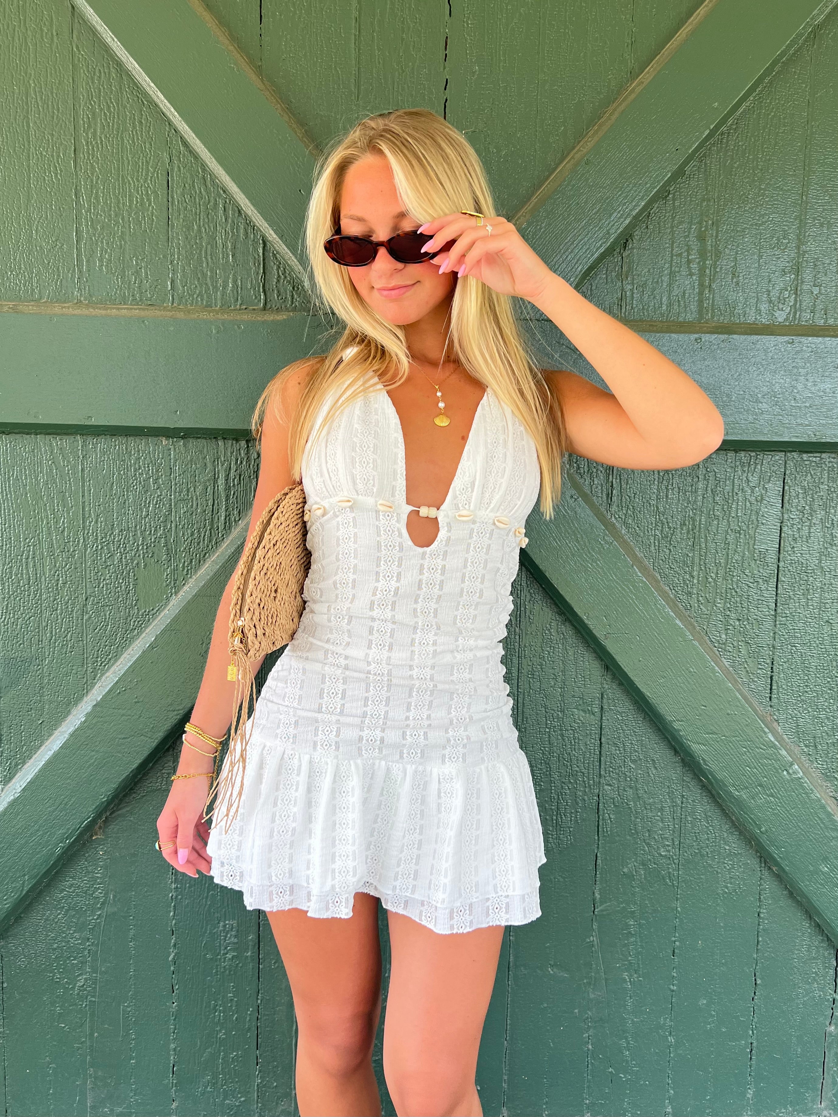 The Seashell Lace Halter Mini