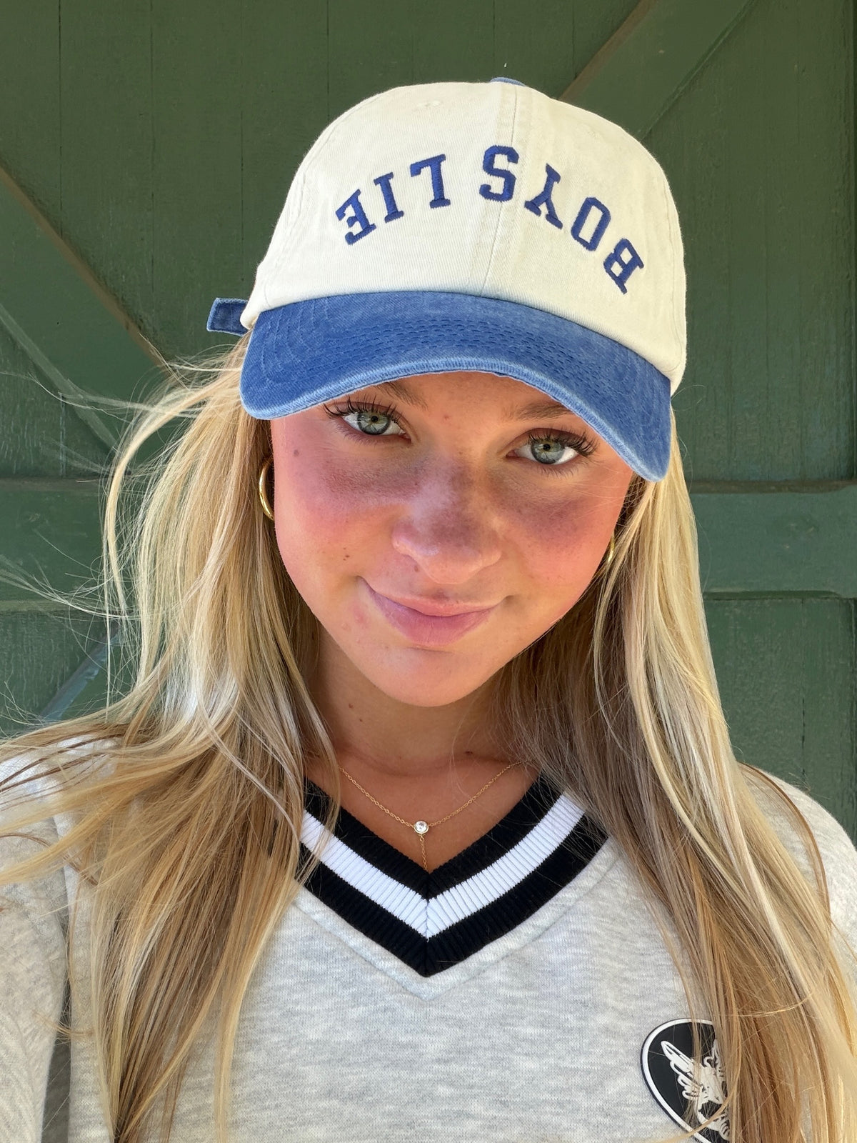 Boys Lie Main Line Dad Hat – Cream & Navy