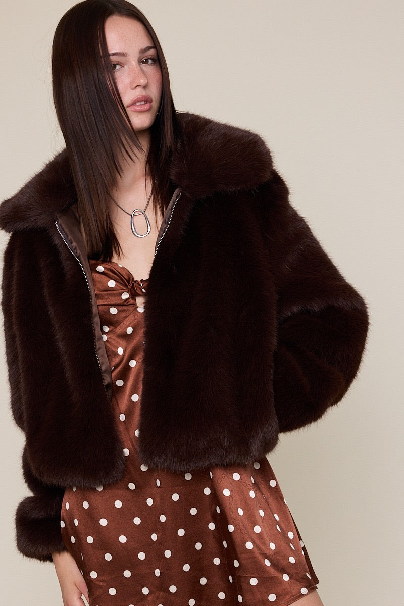 Perfect Chocolate Brown Fur Jacket