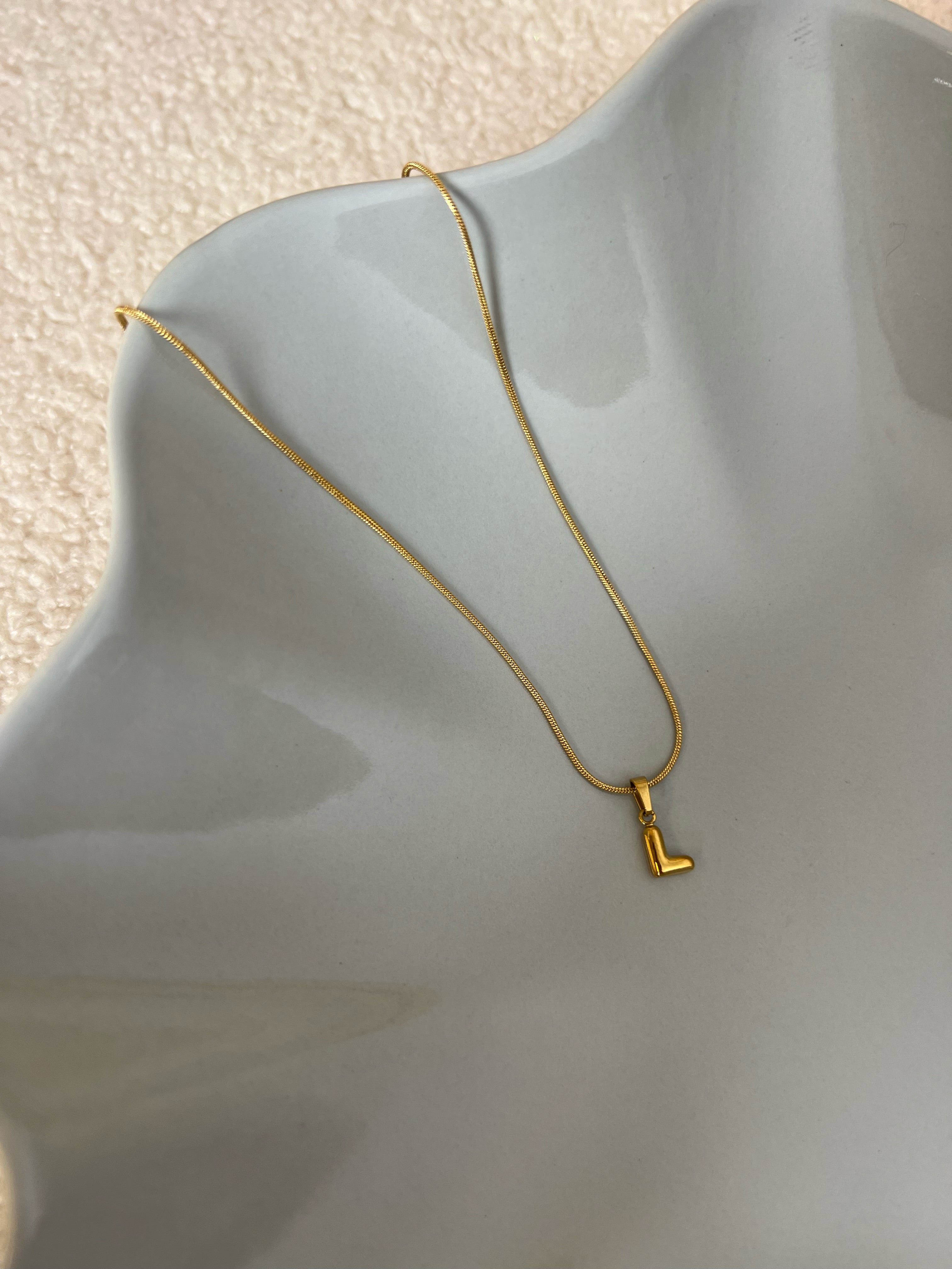 Puffy Initial Necklace
