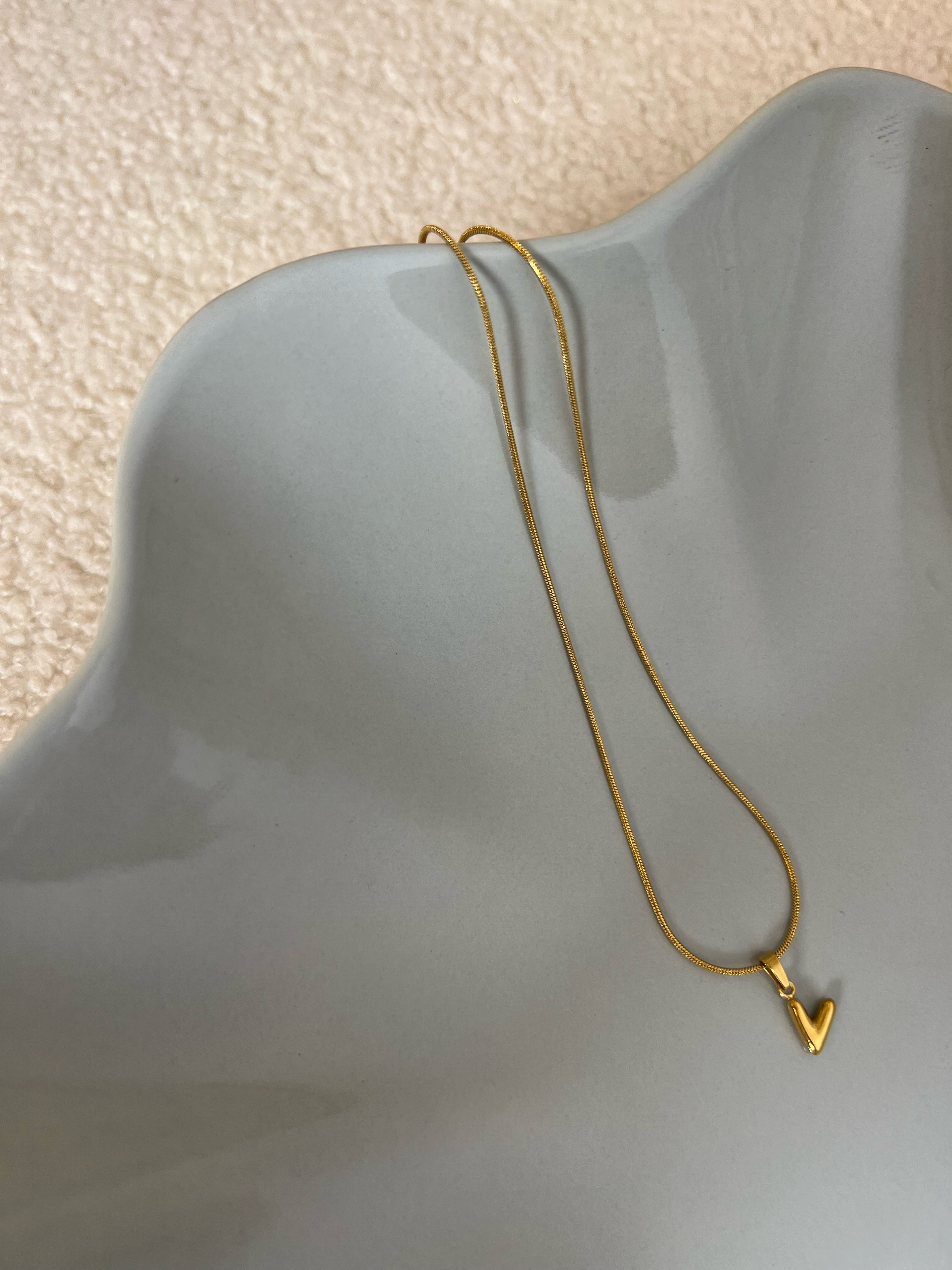 Puffy Initial Necklace