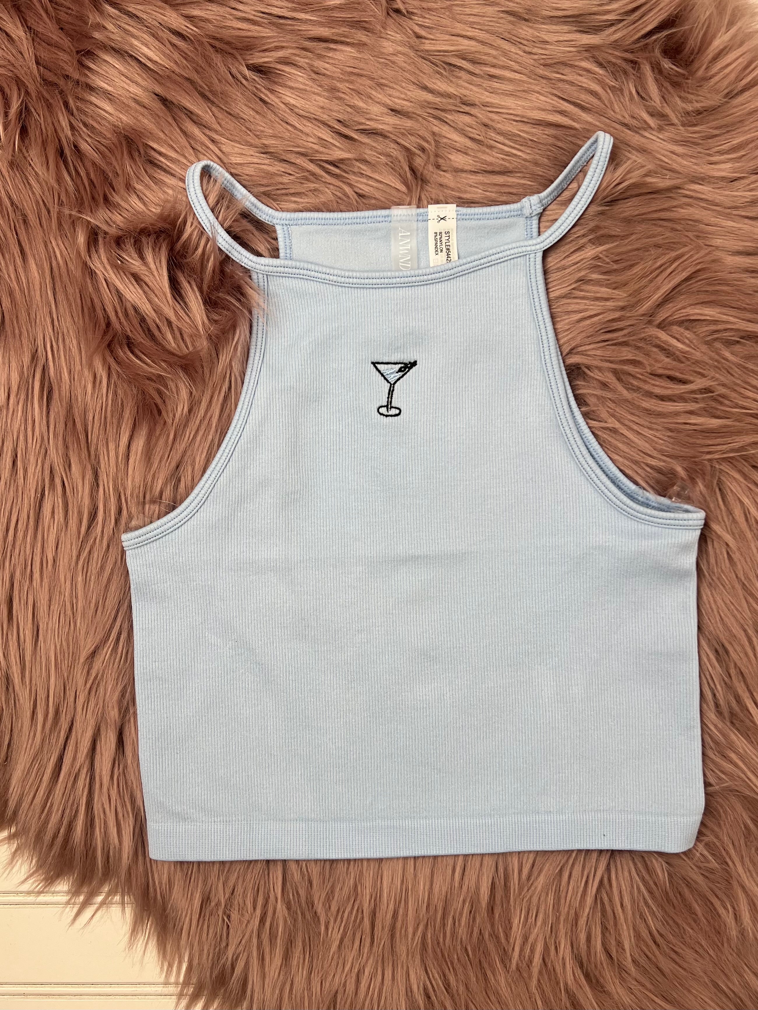 Charlotte Embroidered Seamless Ribbed Top