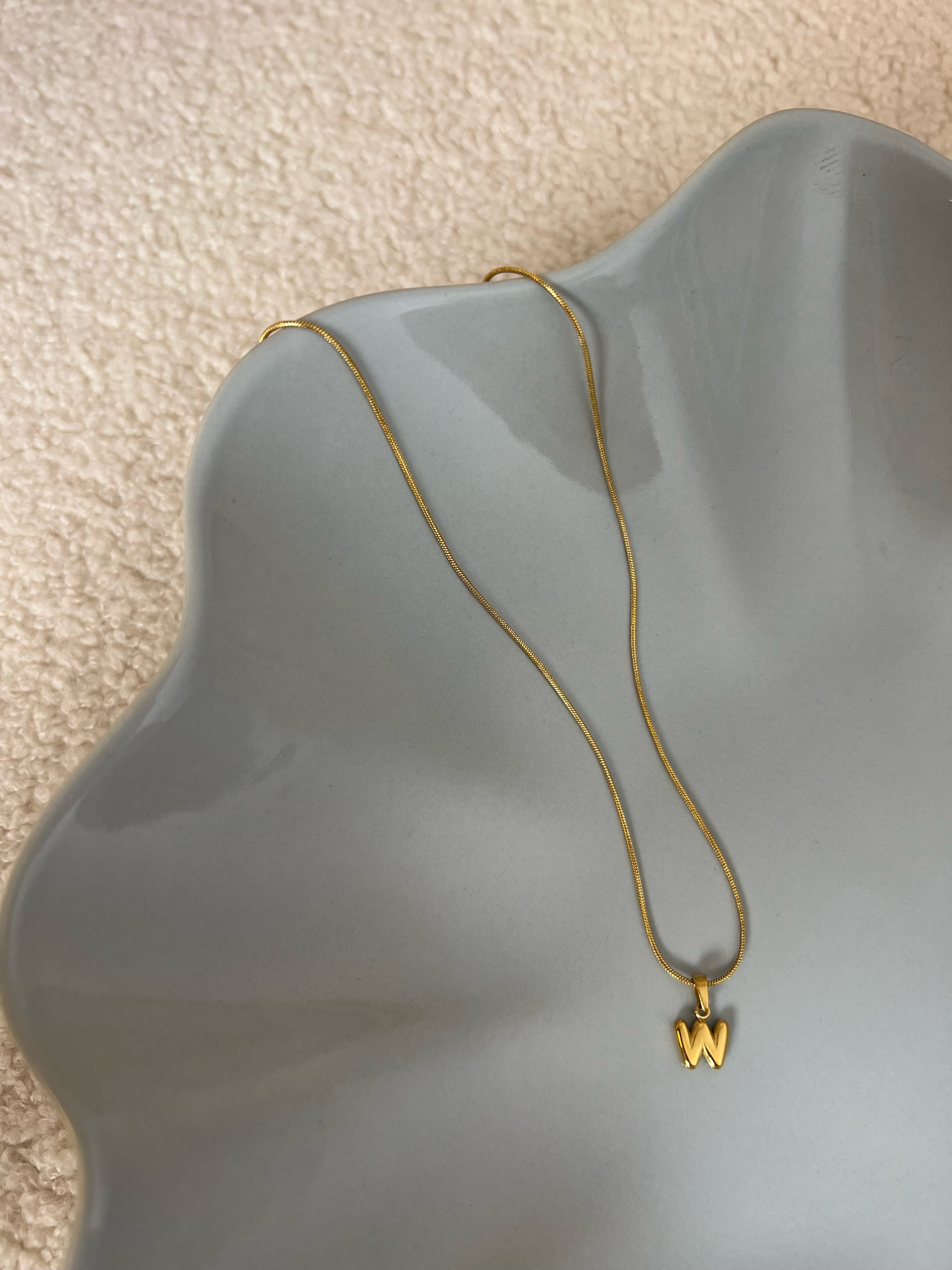 Puffy Initial Necklace