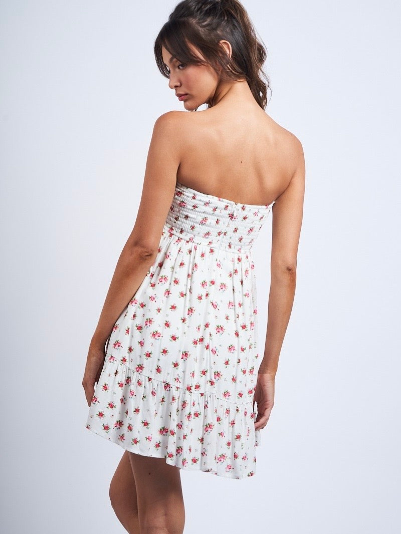 Fiona Small Rose Strapless Dress