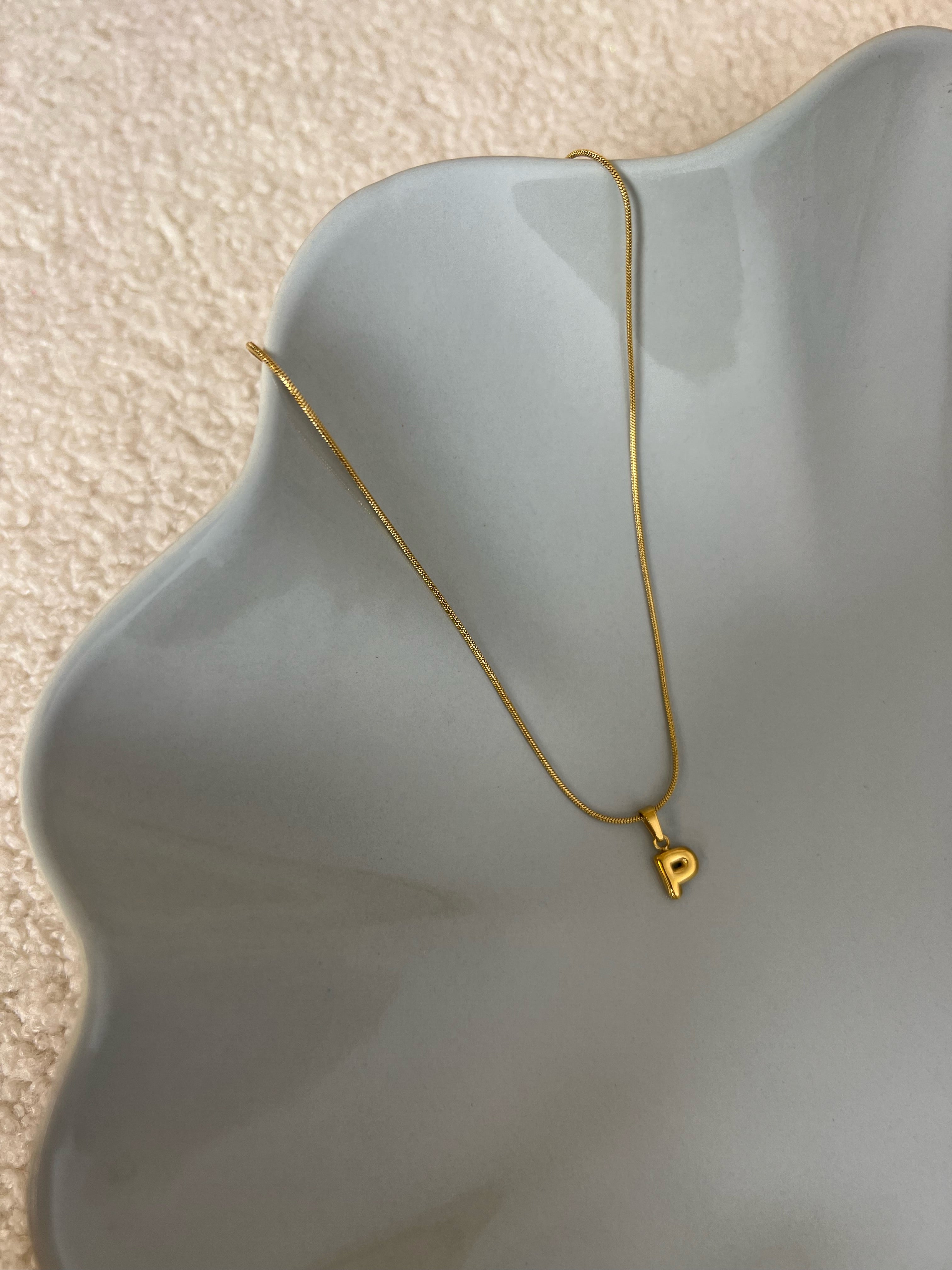 Puffy Initial Necklace