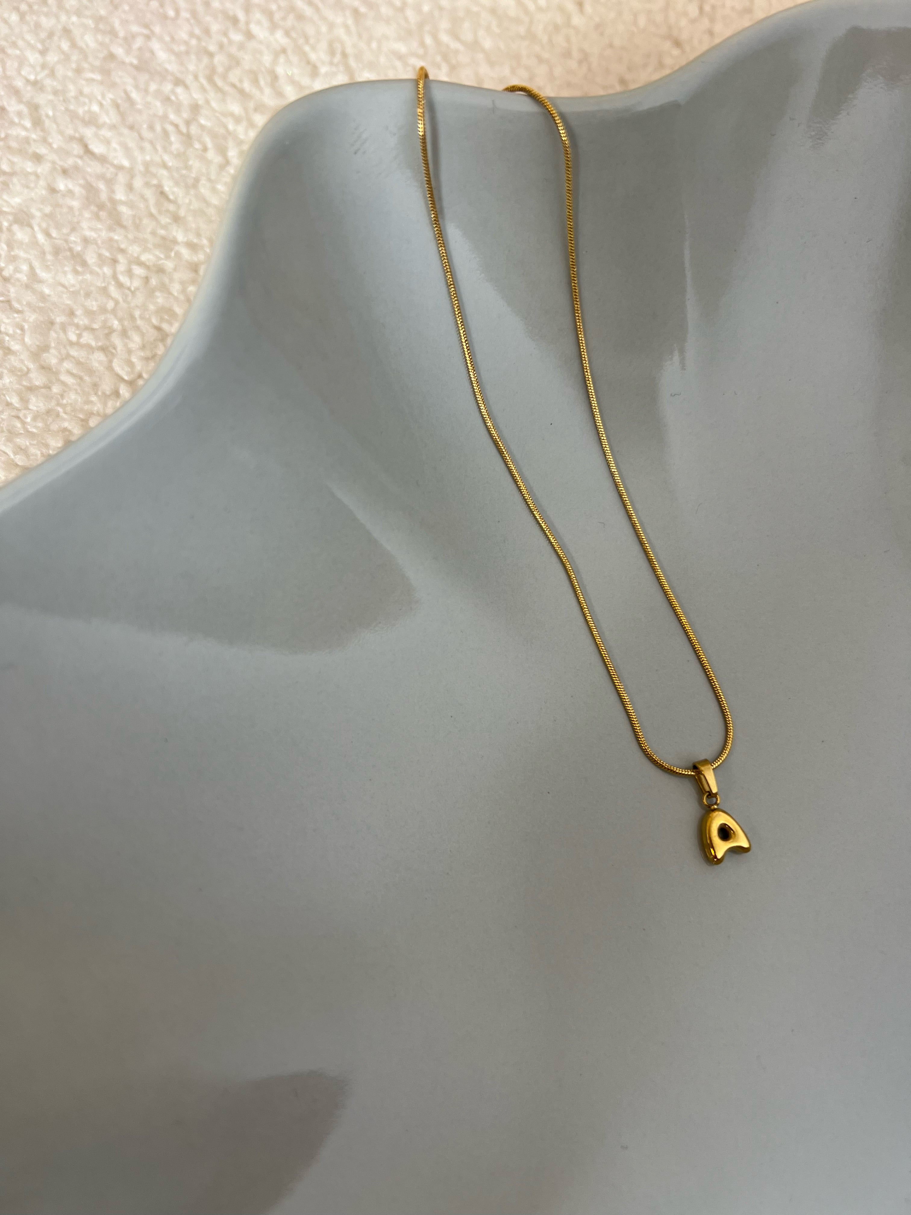 Puffy Initial Necklace