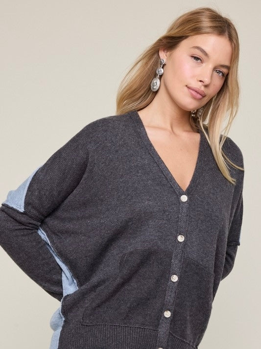 Stevie Color Block Oversized Cardigan