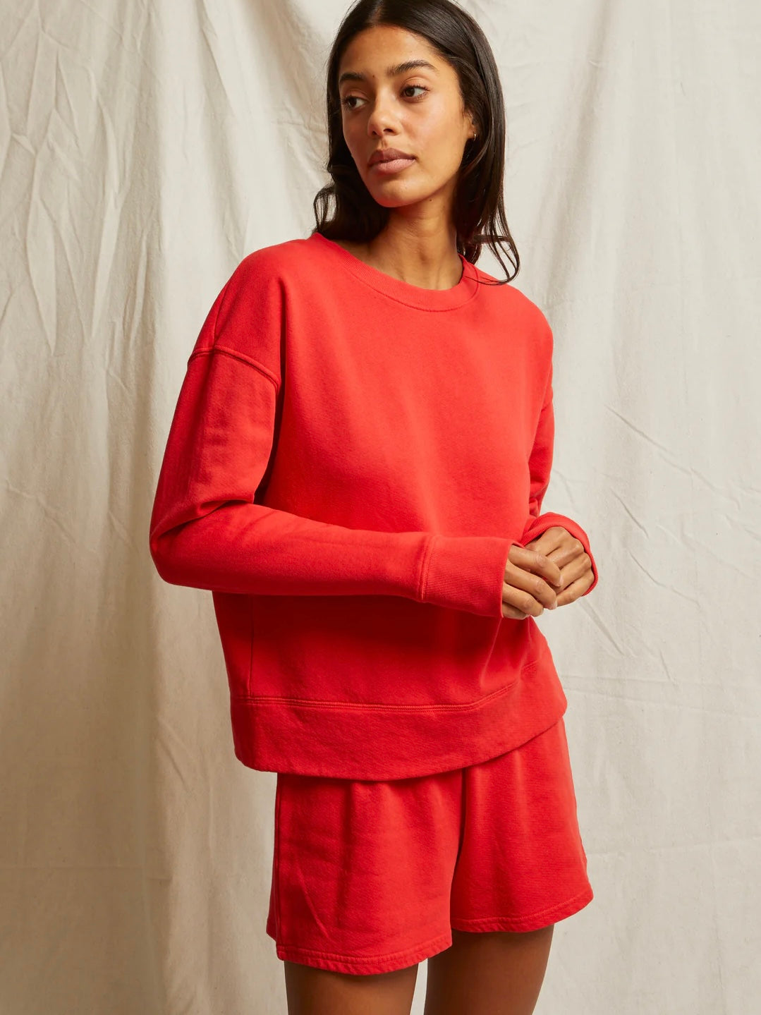 Layla Poppy Red French Terry Sweat Shorts