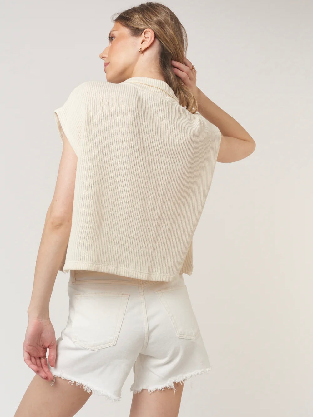 Fernanda Button Front Ribbed Tee