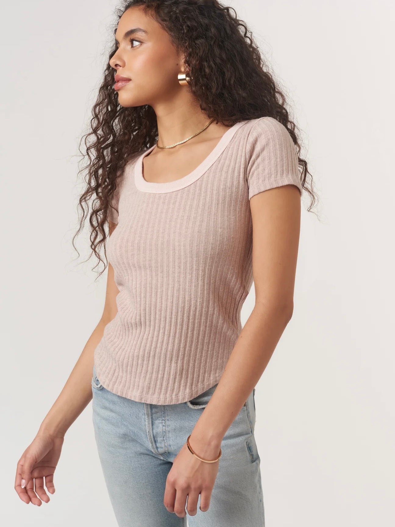 Julia Scoop Neck Sweater Rib Tee