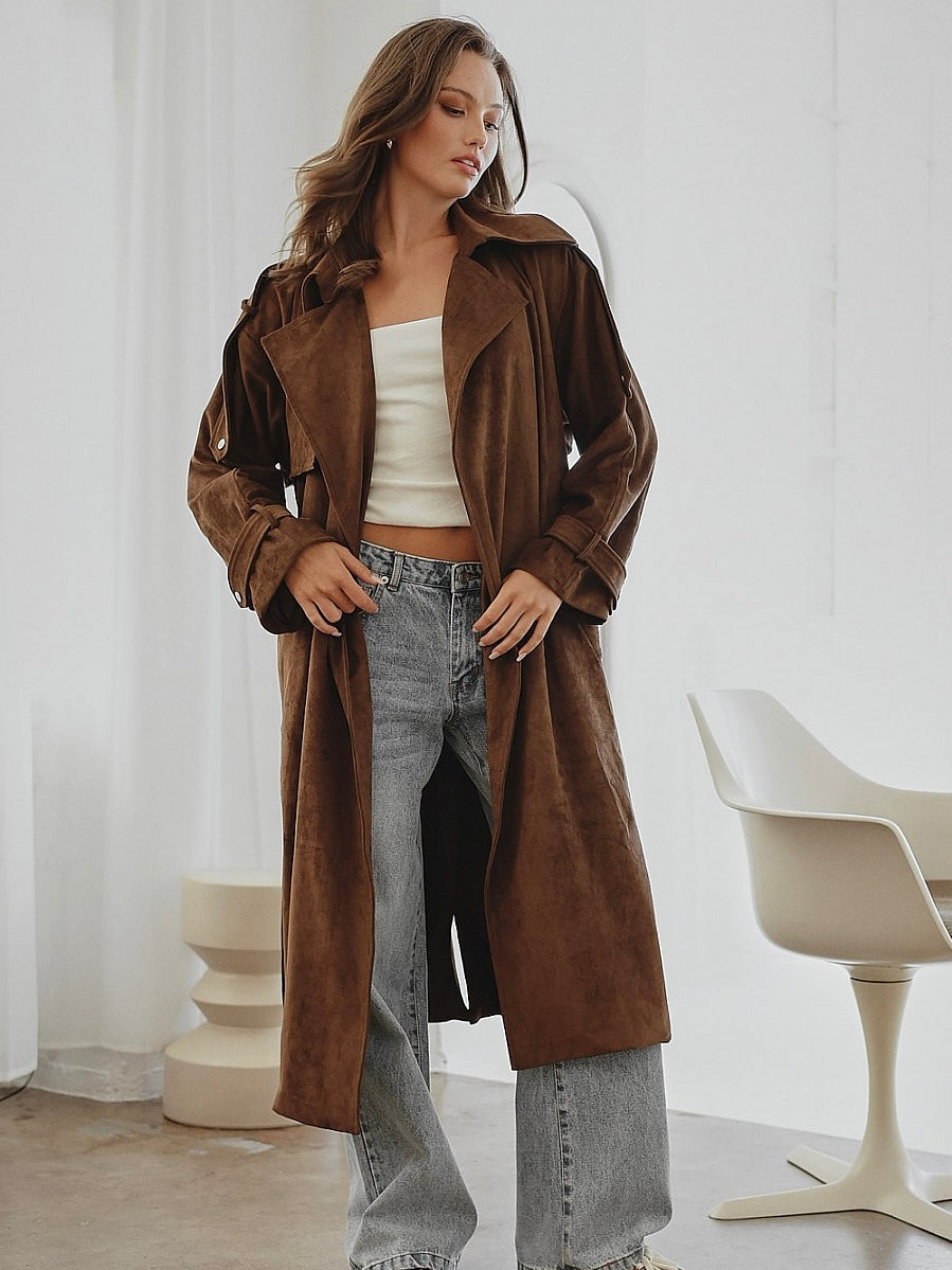 Tessa Suede Trench Coat