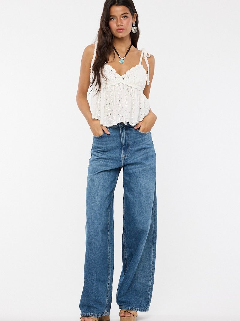 Willow Eyelet Crochet Crop Top