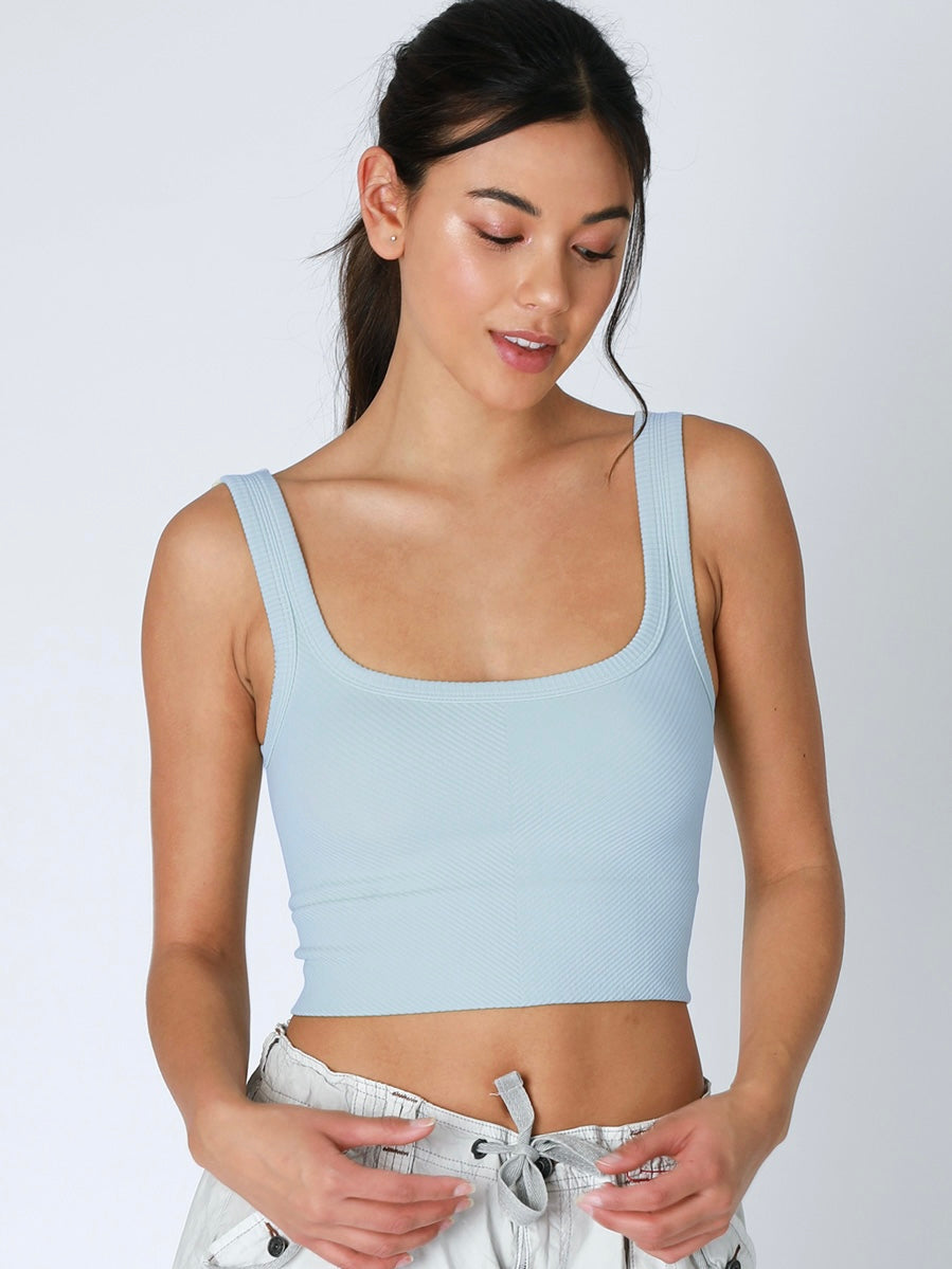 Lena Chevron Ribbed Breezy Blue