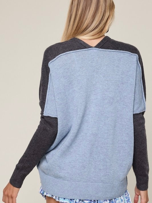 Stevie Color Block Oversized Cardigan