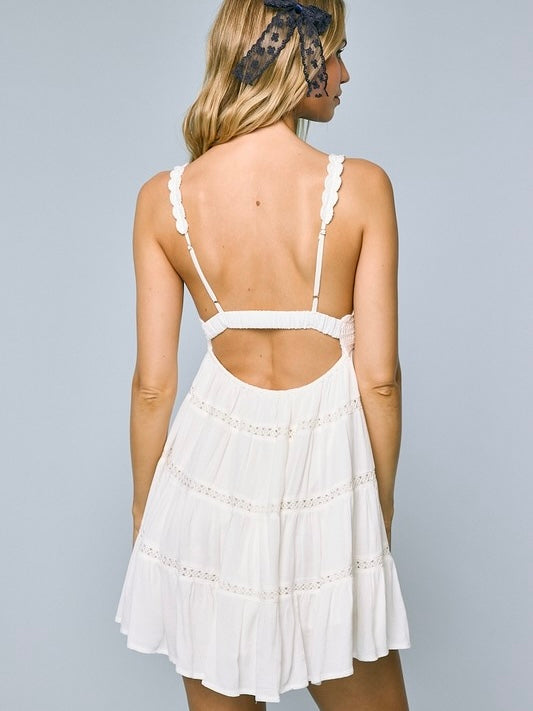 Joey Crochet Top White Dress